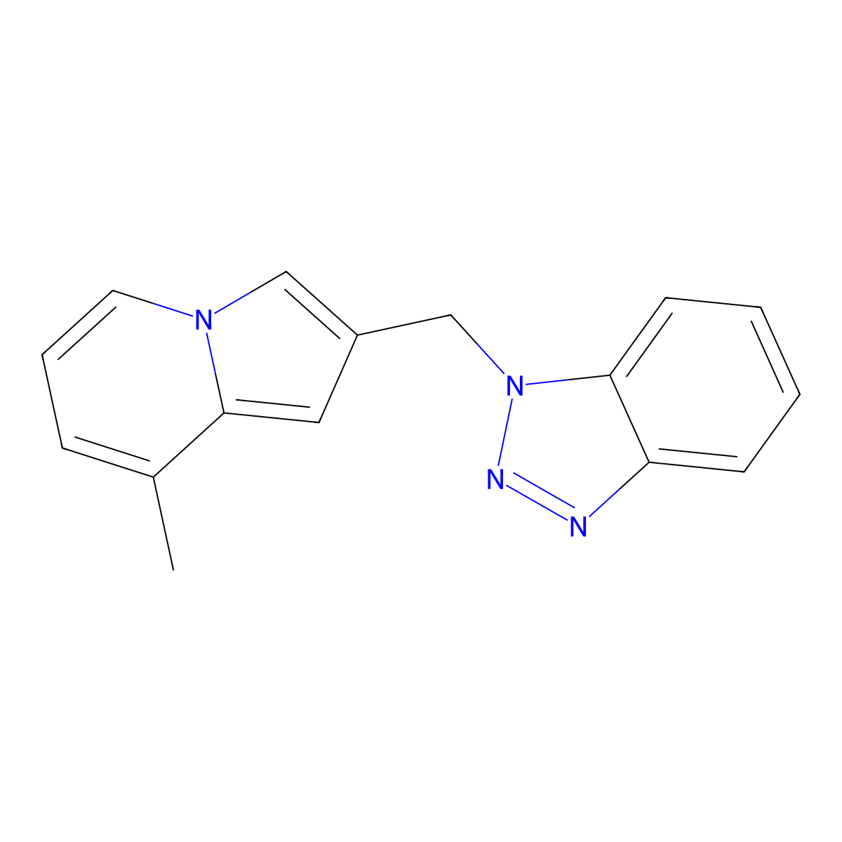 1-[(8-Methylindolizin-2-yl)methyl]-1H-1,2,3-benzotriazole molecular structure, CAS 305862-01-5