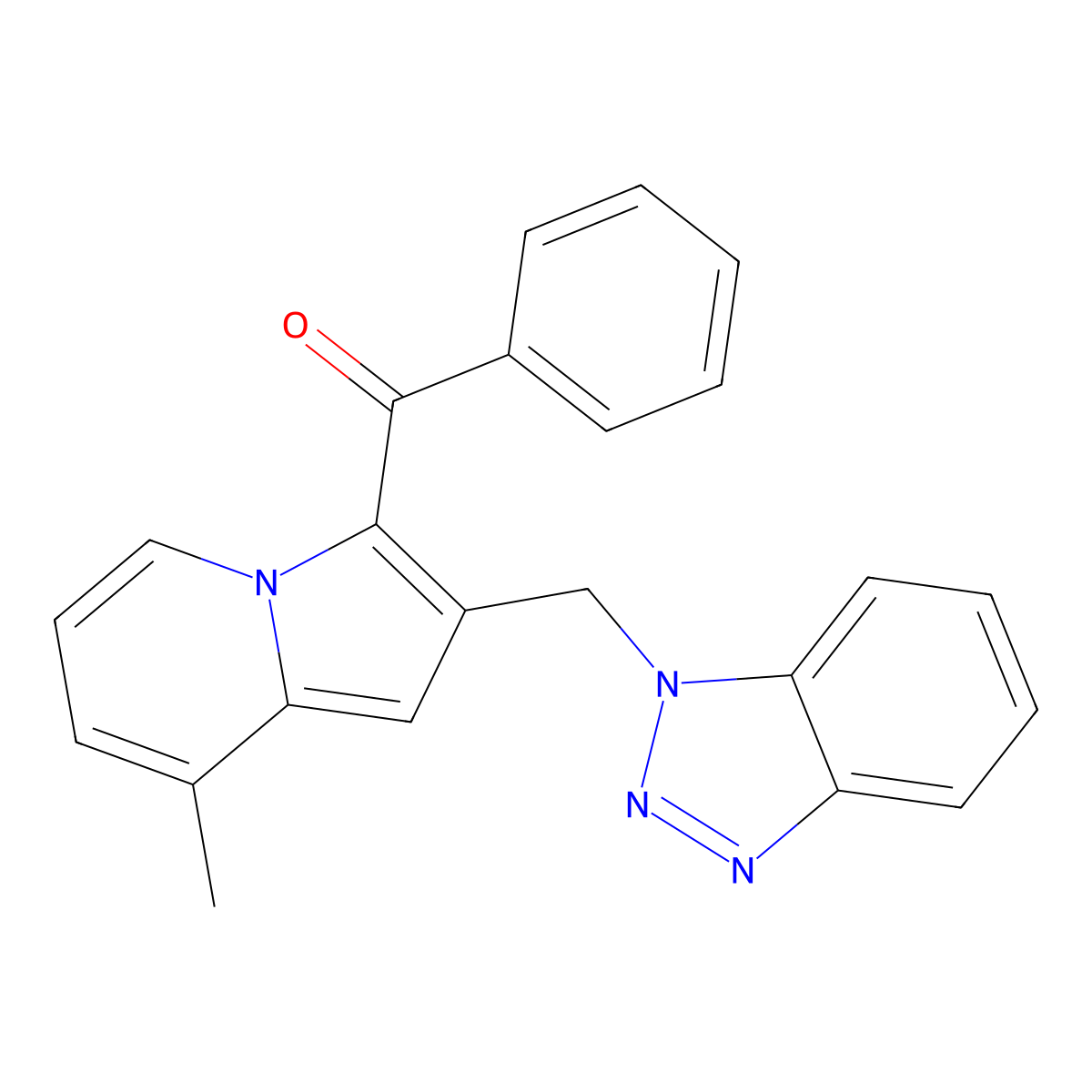 1-[(3-Benzoyl-8-methylindolizin-2-yl)methyl]-1H-1,2,3-benzotriazole molecular structure, CAS 305862-05-9
