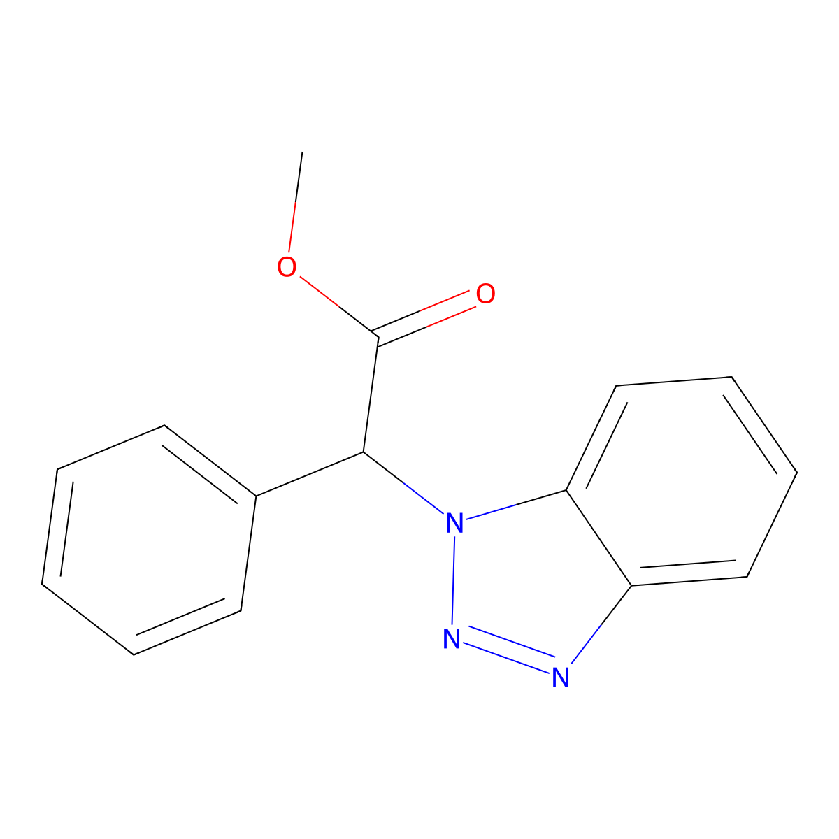 methyl 2-(1H-1,2,3-benzotriazol-1-yl)-2-phenylacetate molecular structure, CAS 305862-36-6