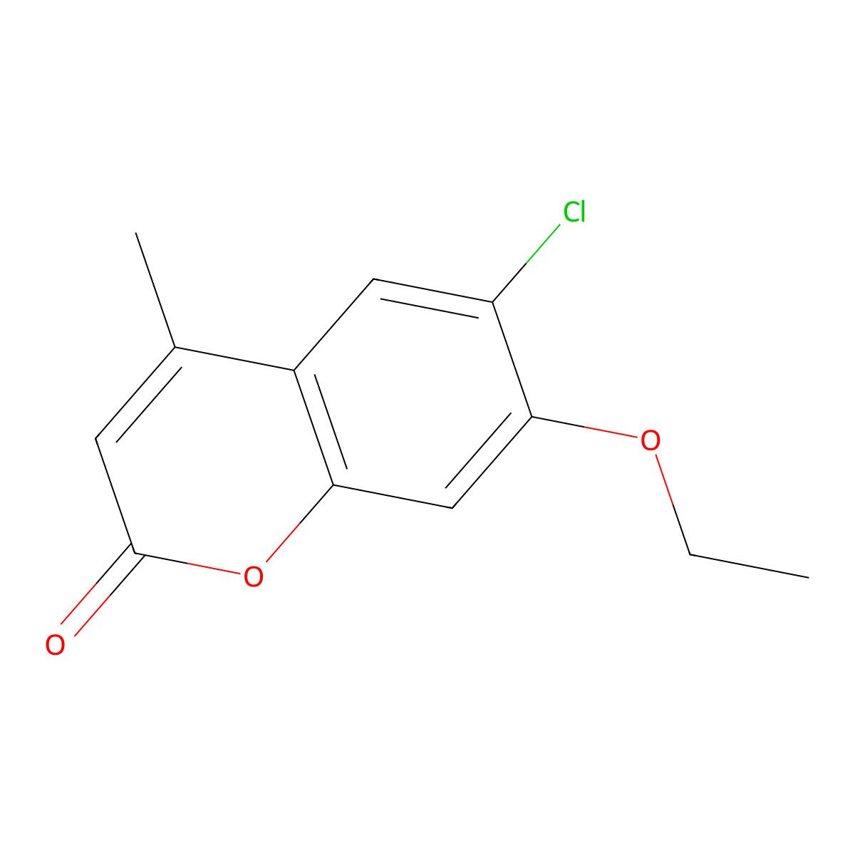 6-chloro-7-ethoxy-4-methyl-2H-chromen-2-one molecular structure, CAS 305862-91-3