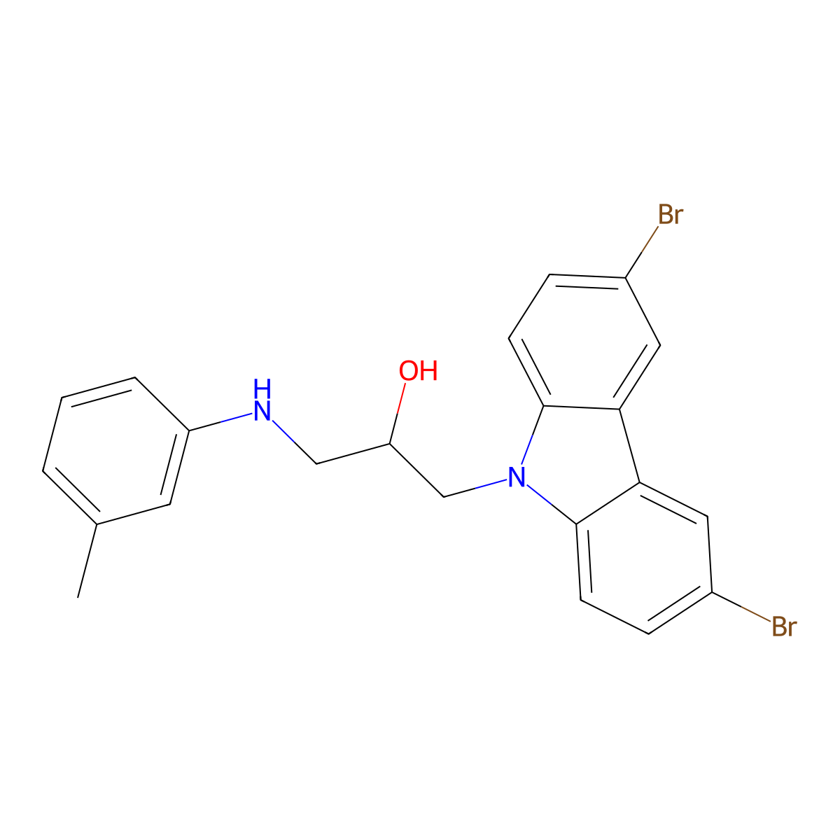 1-(3,6-Dibromocarbazol-9-yl)-3-(3-methylanilino)propan-2-ol molecular structure, CAS 305862-95-7