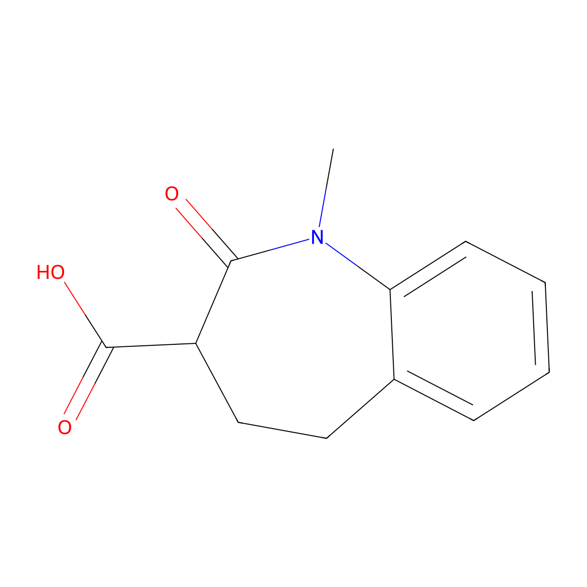 1-methyl-2-oxo-2,3,4,5-tetrahydro-1H-1-benzazepine-3-carboxylic acid molecular structure, CAS 3058623-92-7