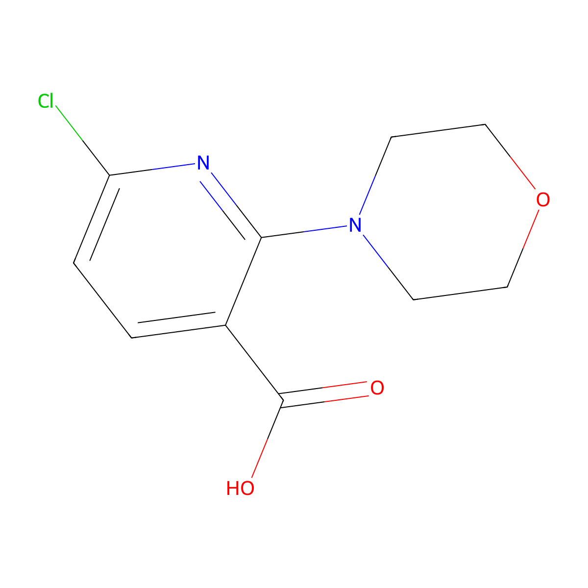 6-Chloro-2-morpholinonicotinic acid molecular structure, CAS 305863-07-4