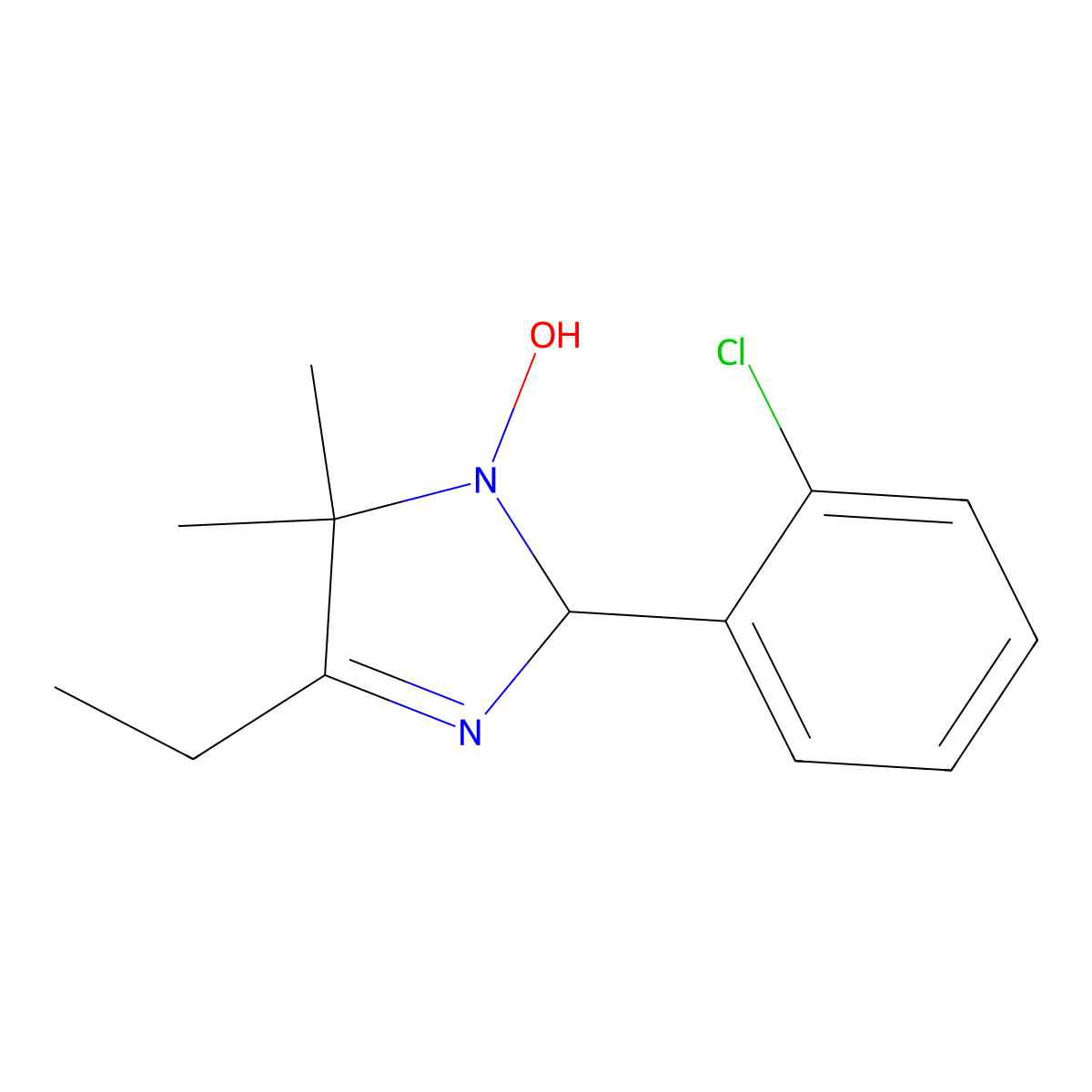 2-(2-chlorophenyl)-4-ethyl-5,5-dimethyl-2,5-dihydro-1H-imidazol-1-ol molecular structure, CAS 305863-45-0
