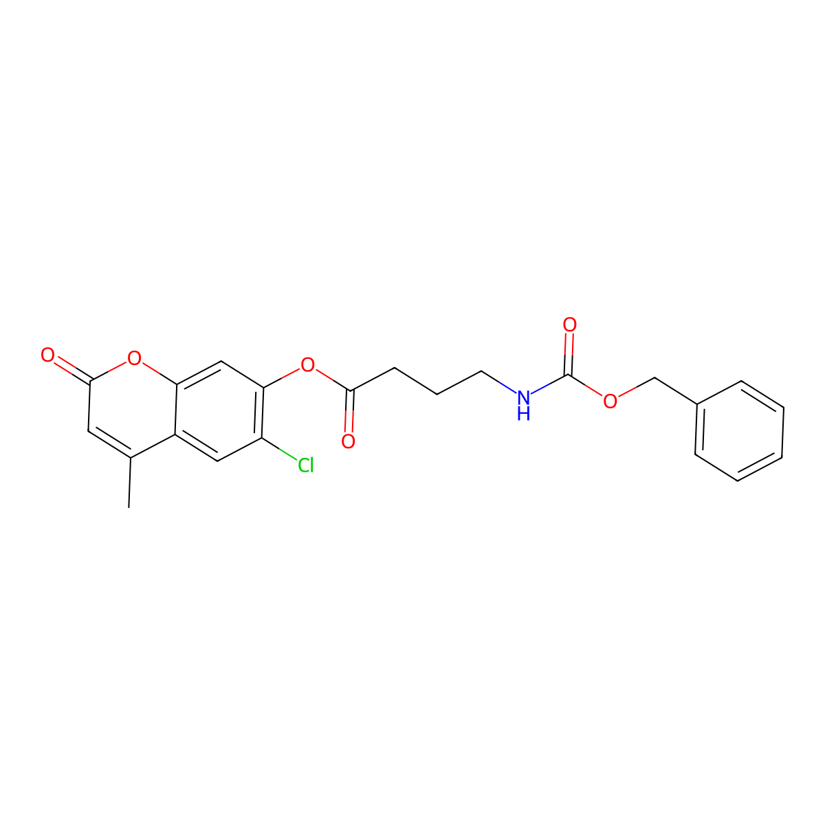 6-chloro-4-methyl-2-oxo-2H-chromen-7-yl 4-{[(benzyloxy)carbonyl]amino}butanoate molecular structure, CAS 305863-67-6