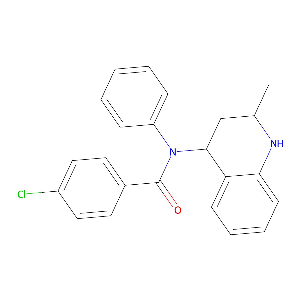 4-chloro-N-(2-methyl-1,2,3,4-tetrahydroquinolin-4-yl)-N-phenylbenzamide molecular structure, CAS 305864-39-5