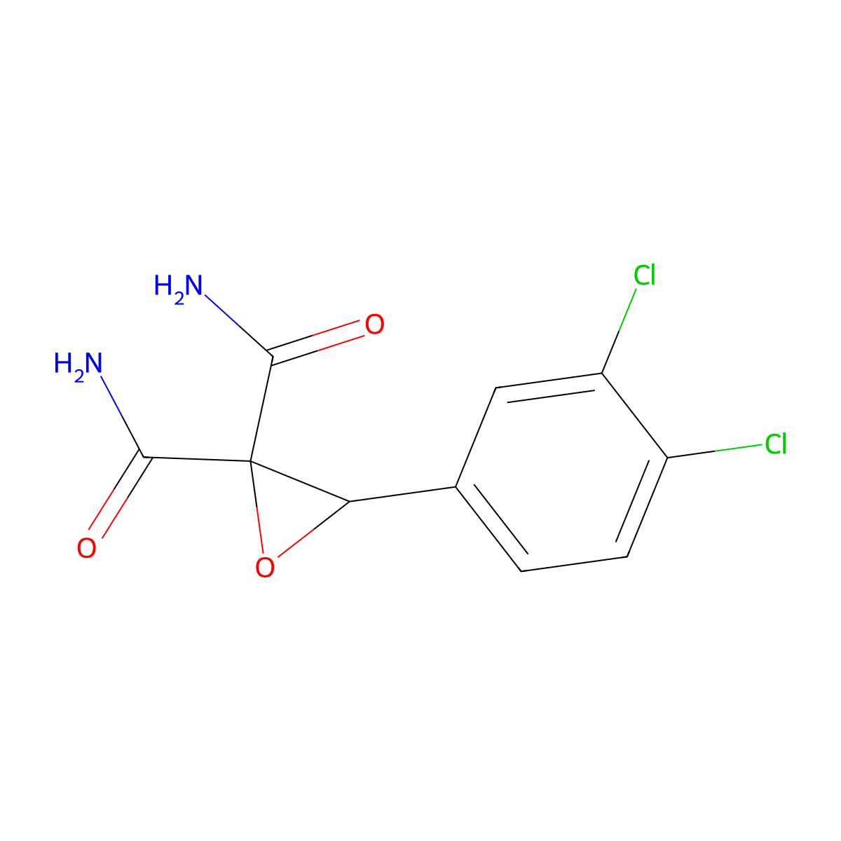 3-(3,4-Dichlorophenyl)oxirane-2,2-dicarboxamide molecular structure, CAS 305864-45-3