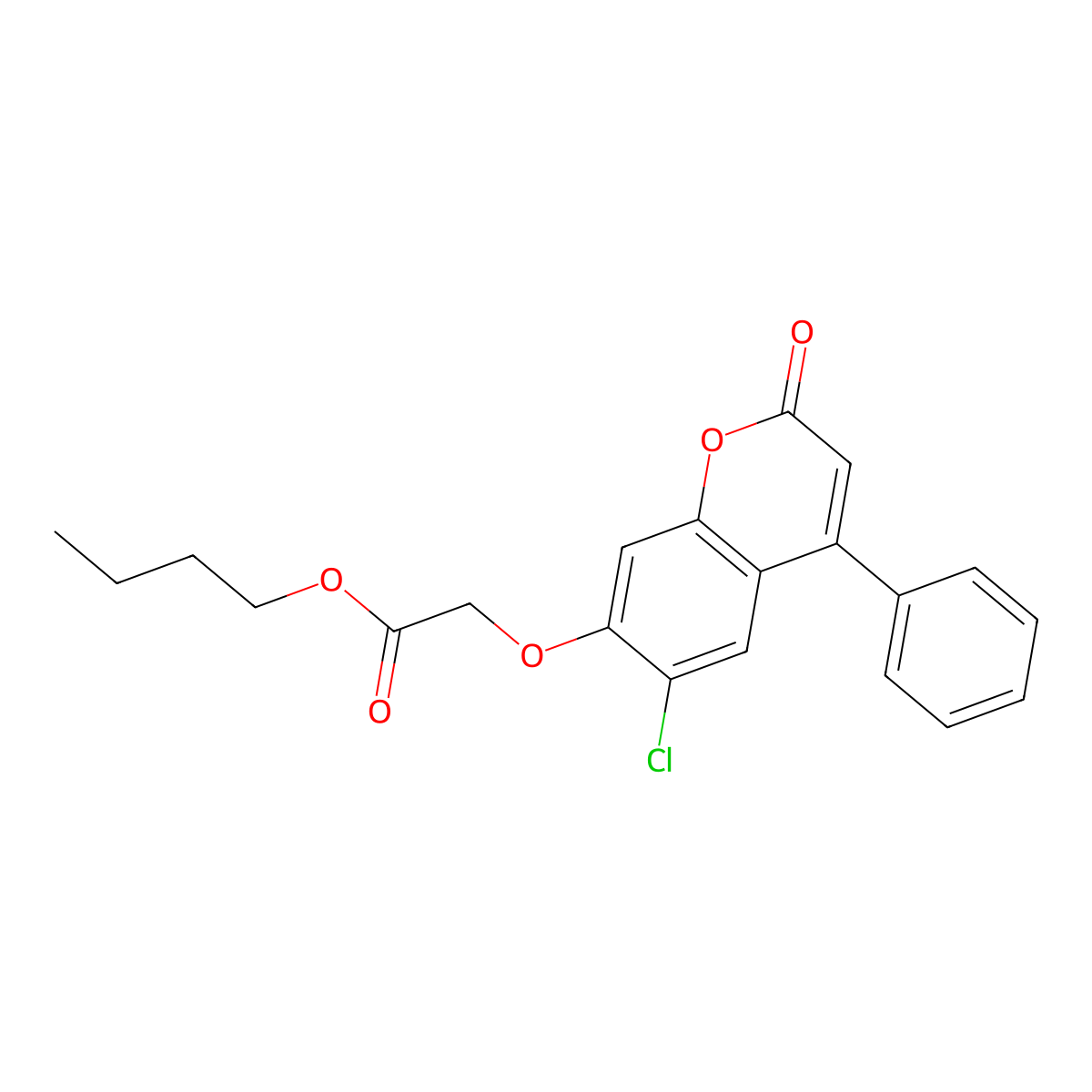 butyl [(6-chloro-2-oxo-4-phenyl-2H-chromen-7-yl)oxy]acetate molecular structure, CAS 305864-79-3