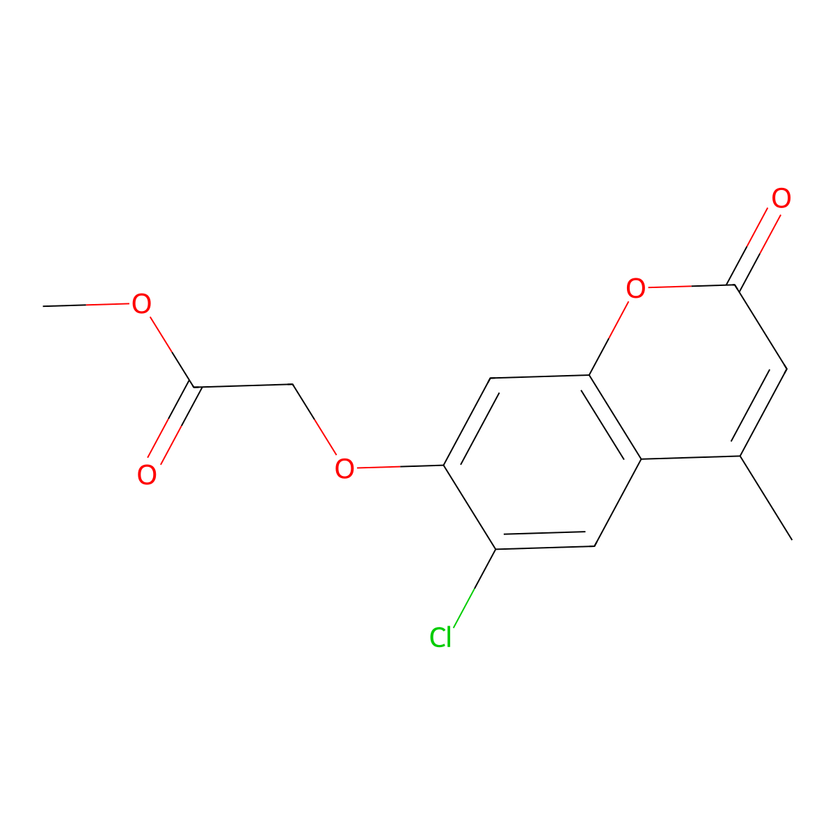 methyl [(6-chloro-4-methyl-2-oxo-2H-chromen-7-yl)oxy]acetate molecular structure, CAS 305864-82-8