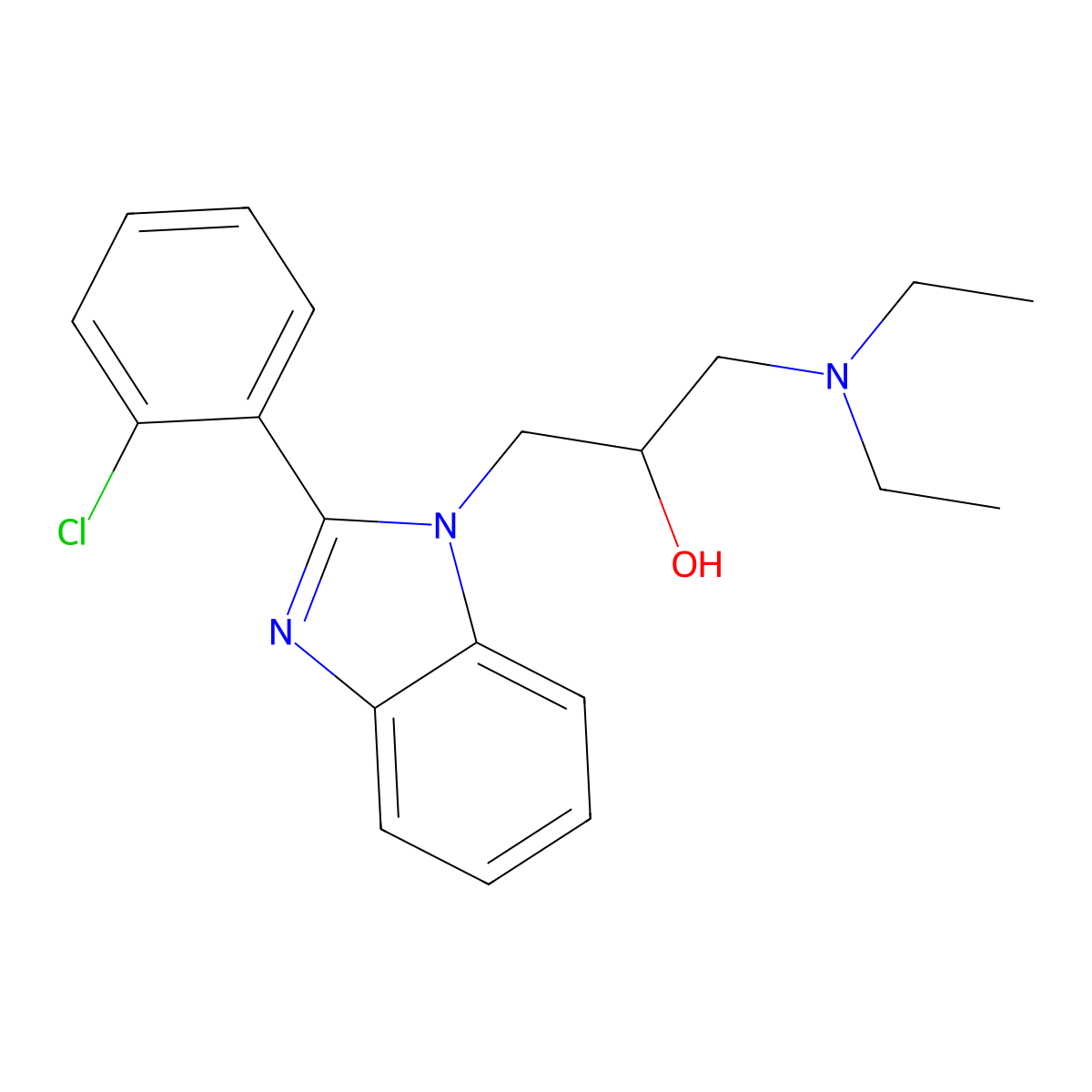 1-[2-(2-Chlorophenyl)benzimidazol-1-yl]-3-(diethylamino)propan-2-ol molecular structure, CAS 305864-90-8