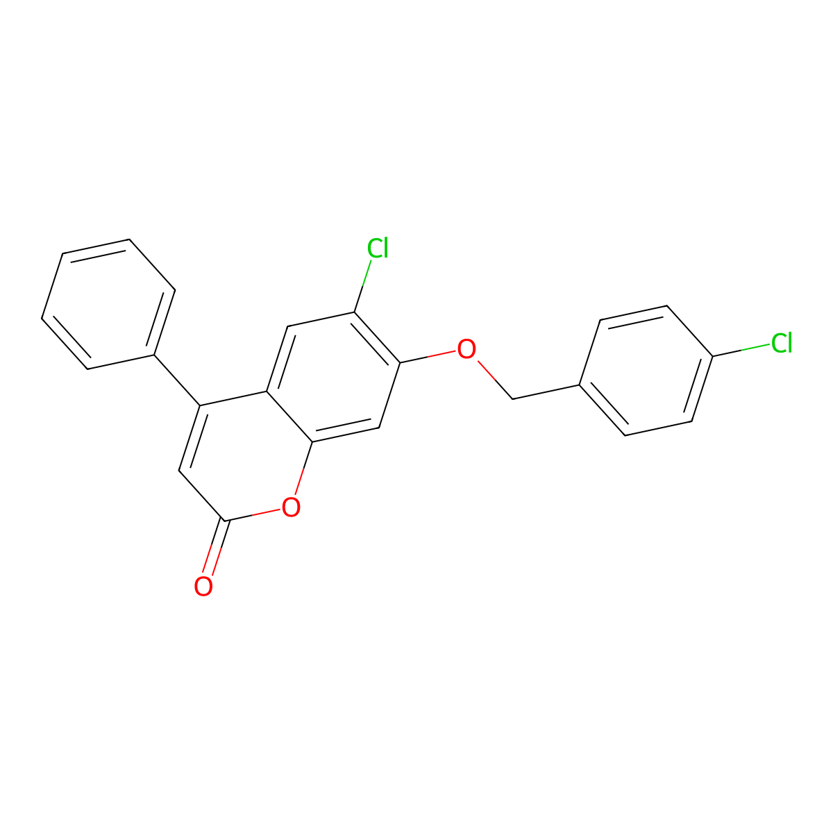 6-chloro-7-[(4-chlorobenzyl)oxy]-4-phenyl-2H-chromen-2-one molecular structure, CAS 305864-93-1