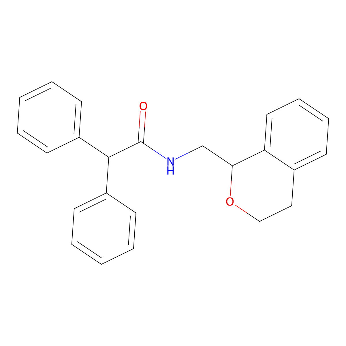 N-(3,4-dihydro-1H-isochromen-1-ylmethyl)-2,2-diphenylacetamide molecular structure, CAS 305865-03-6
