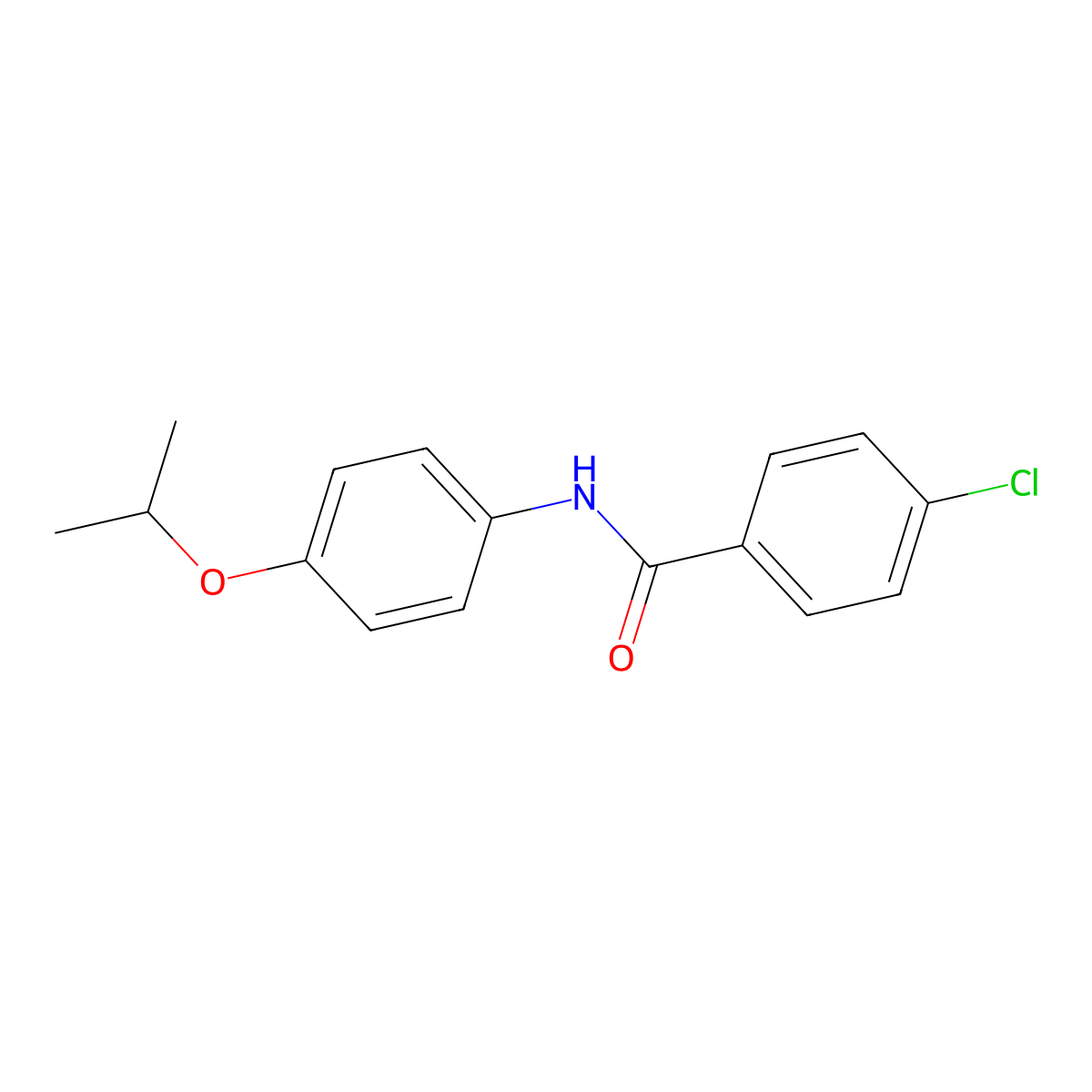 4-chloro-N-(4-propan-2-yloxyphenyl)benzamide molecular structure, CAS 305865-11-6