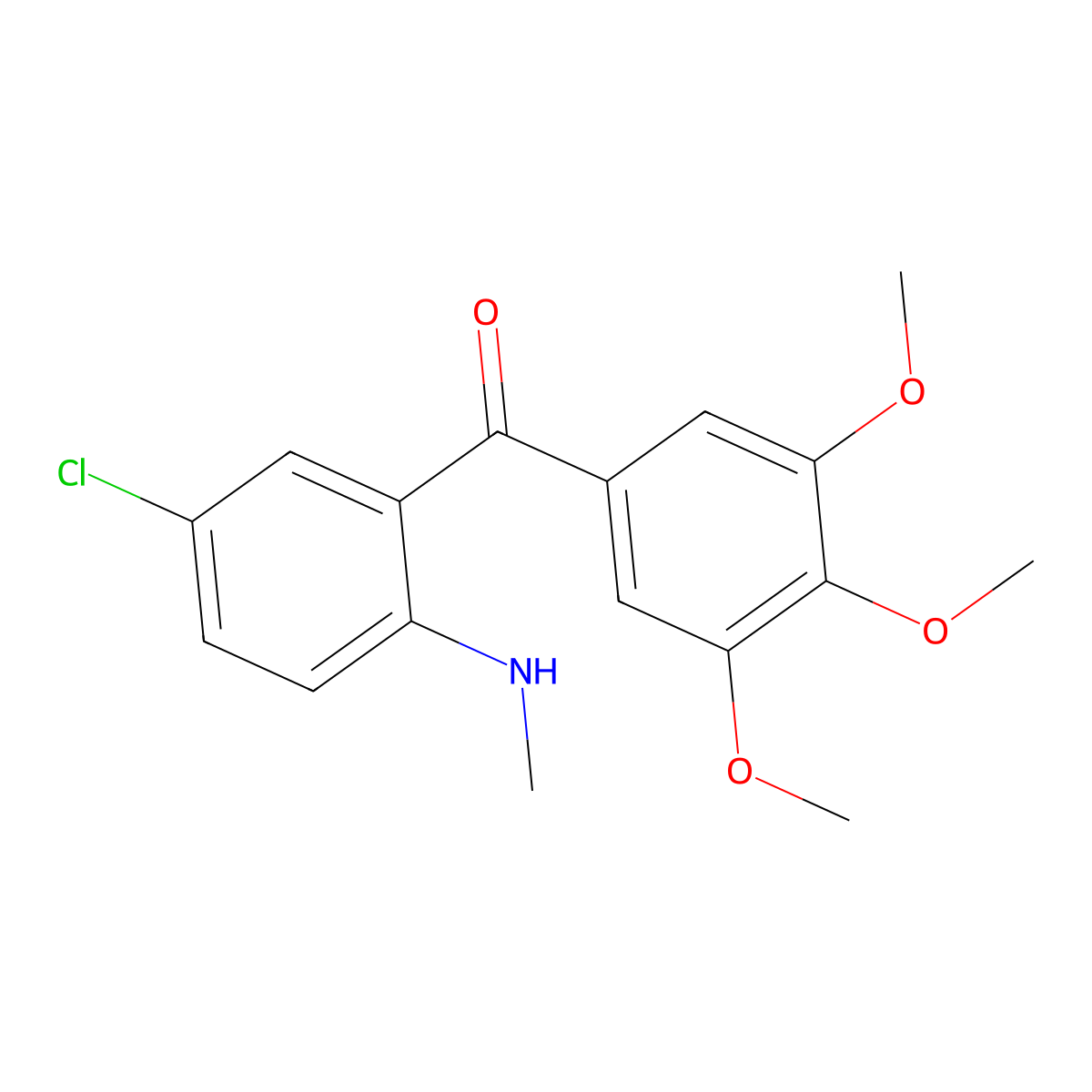 Methanone, [5-chloro-2-(methylamino)phenyl](3,4,5-trimethoxyphenyl)- molecular structure, CAS 305865-44-5