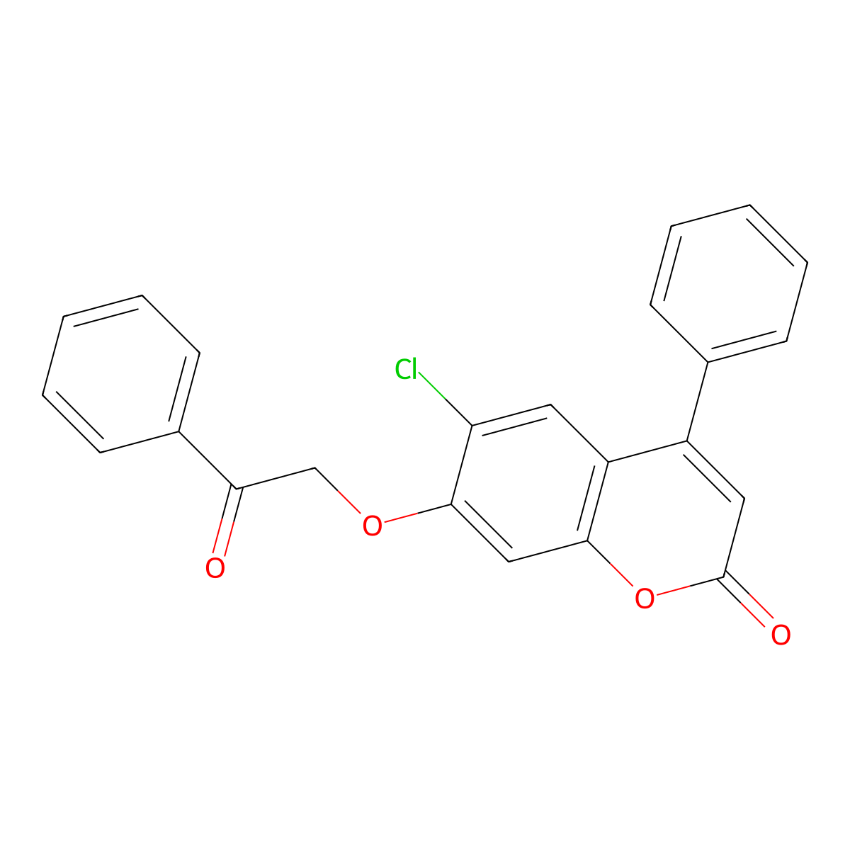 6-chloro-7-(2-oxo-2-phenylethoxy)-4-phenyl-2H-chromen-2-one molecular structure, CAS 305866-66-4