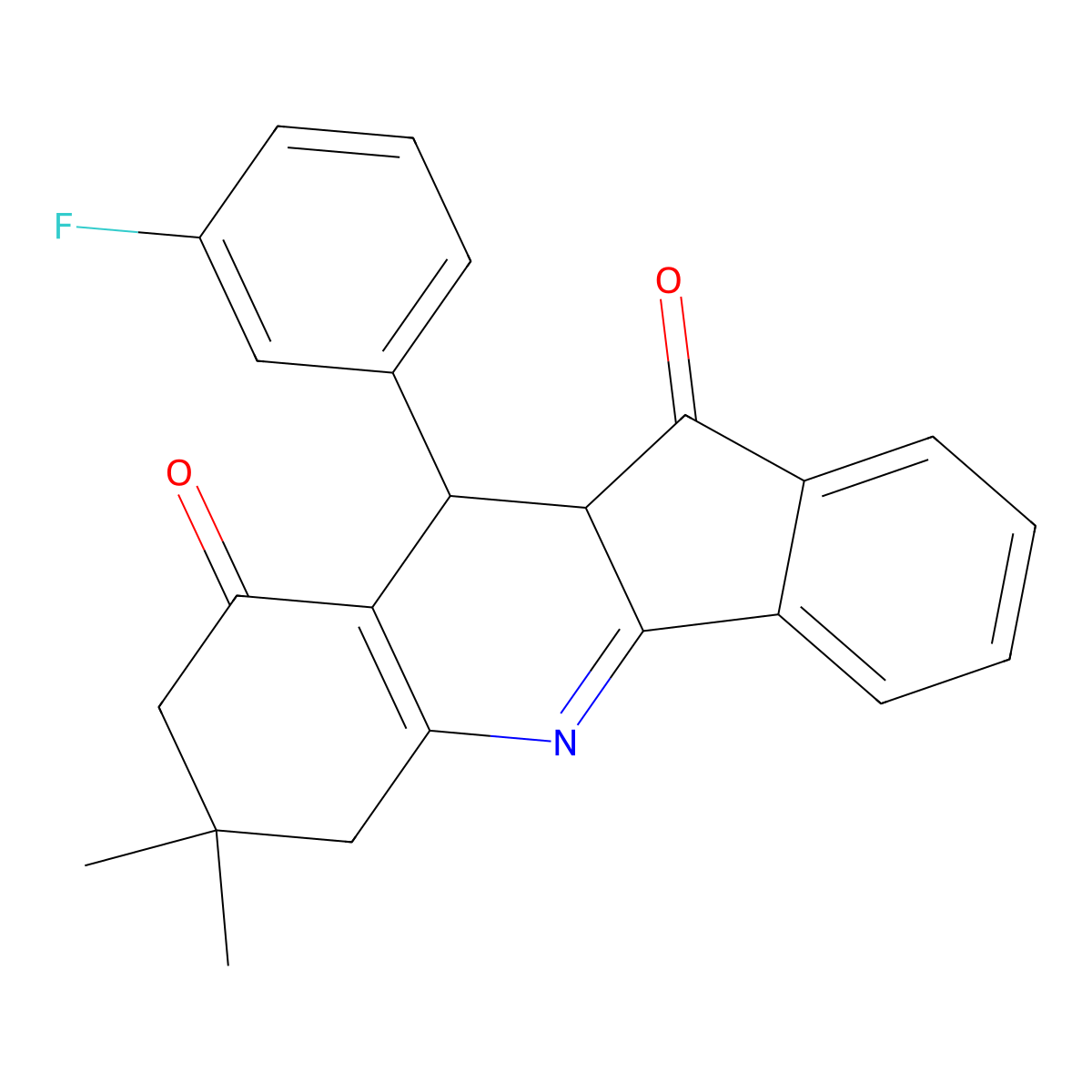 10-(3-fluorophenyl)-7,7-dimethyl-7,8,10,10a-tetrahydro-6H-indeno[1,2-b]quinoline-9,11-dione molecular structure, CAS 305868-40-0
