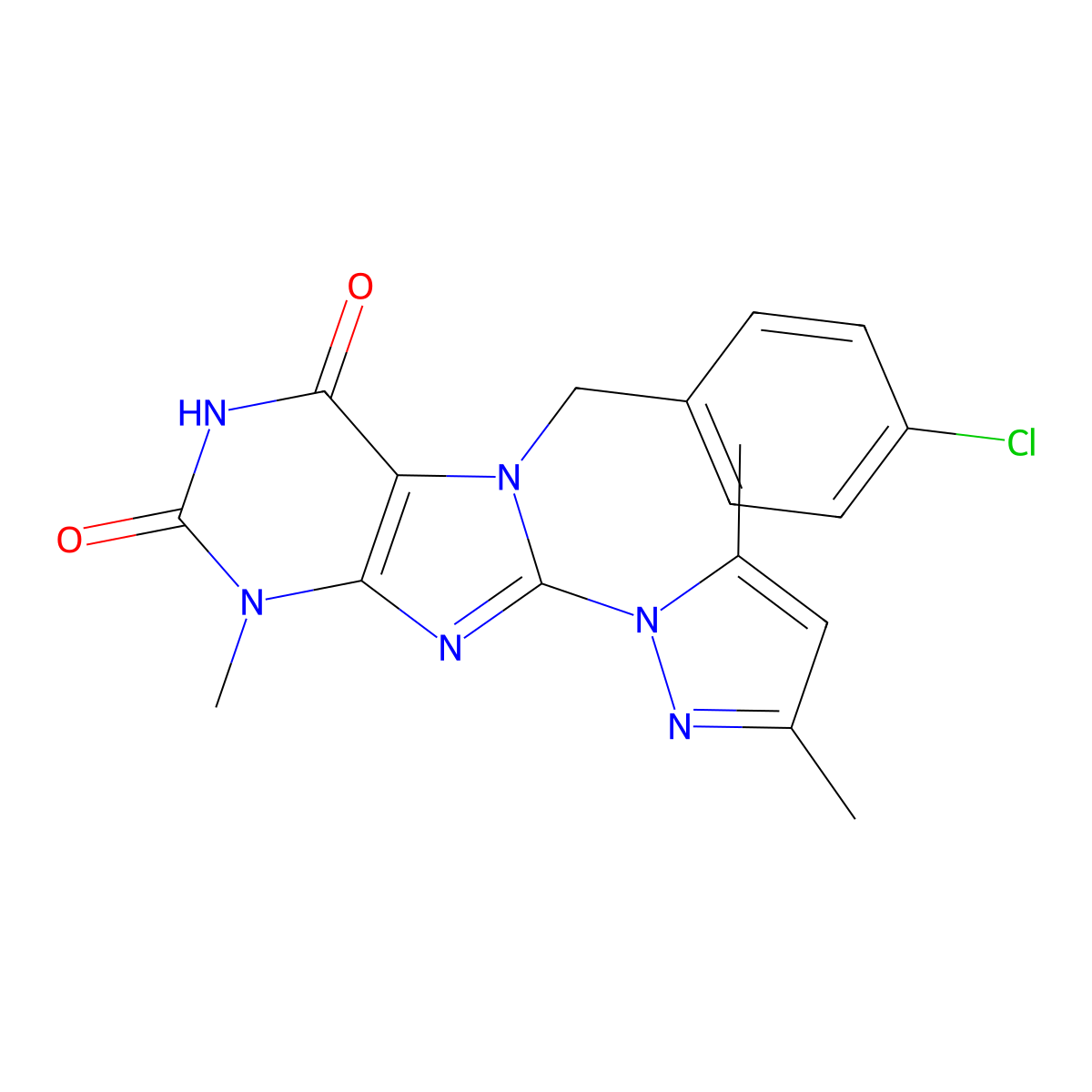 7-(4-chlorobenzyl)-8-(3,5-dimethyl-1H-pyrazol-1-yl)-3-methyl-1H-purine-2,6(3H,7H)-dione molecular structure, CAS 305868-69-3
