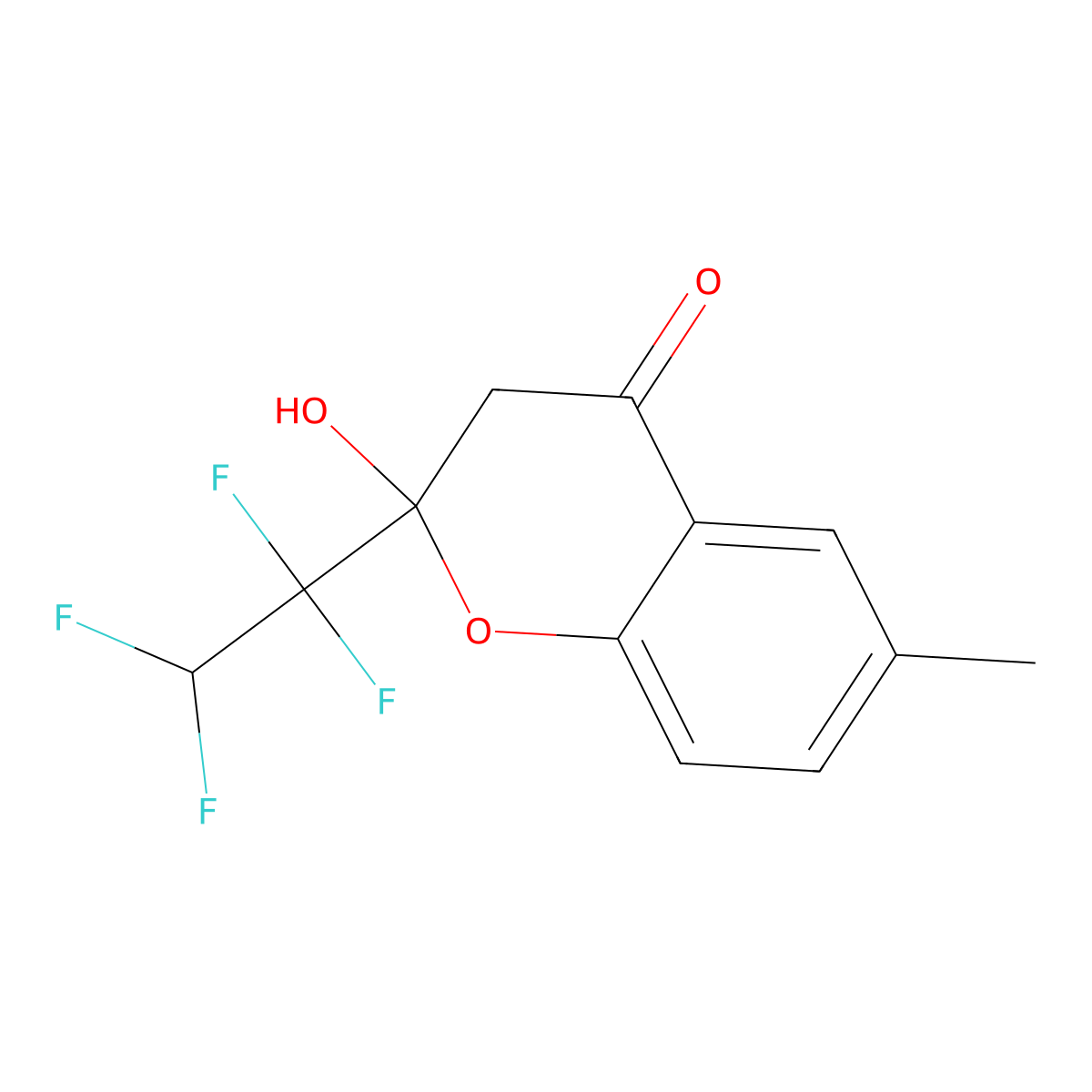 2-hydroxy-6-methyl-2-(1,1,2,2-tetrafluoroethyl)-3H-chromen-4-one molecular structure, CAS 305869-31-2