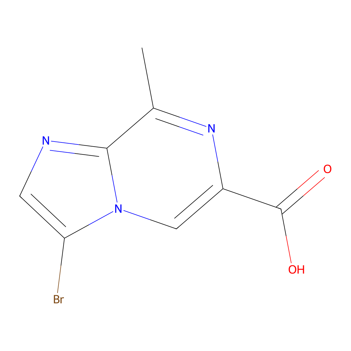 3-Bromo-8-methylimidazo[1,2-a]pyrazine-6-carboxylic Acid molecular structure, CAS 3058845-49-8
