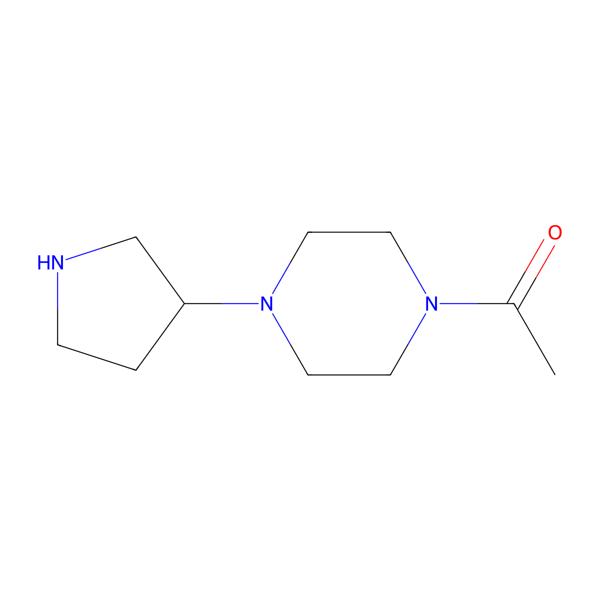 (R)-1-(4-(Pyrrolidin-3-YL)piperazin-1-YL)ethan-1-one molecular structure, CAS 3058892-45-5