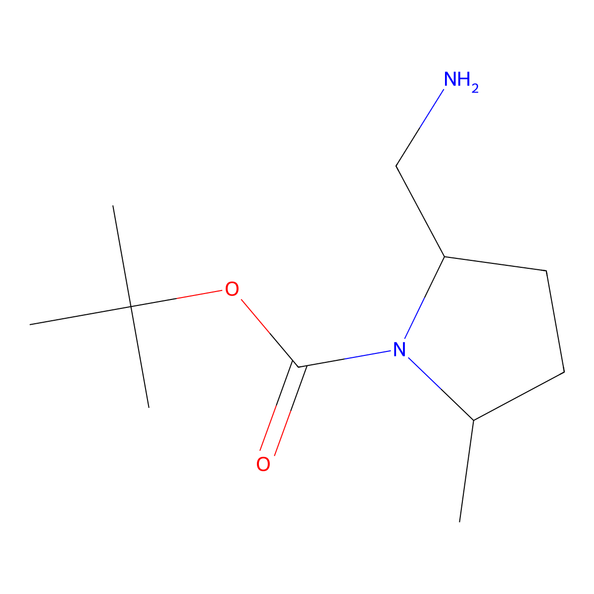tert-butyl (2S,5S)-2-(aminomethyl)-5-methylpyrrolidine-1-carboxylate molecular structure, CAS 3059083-73-4