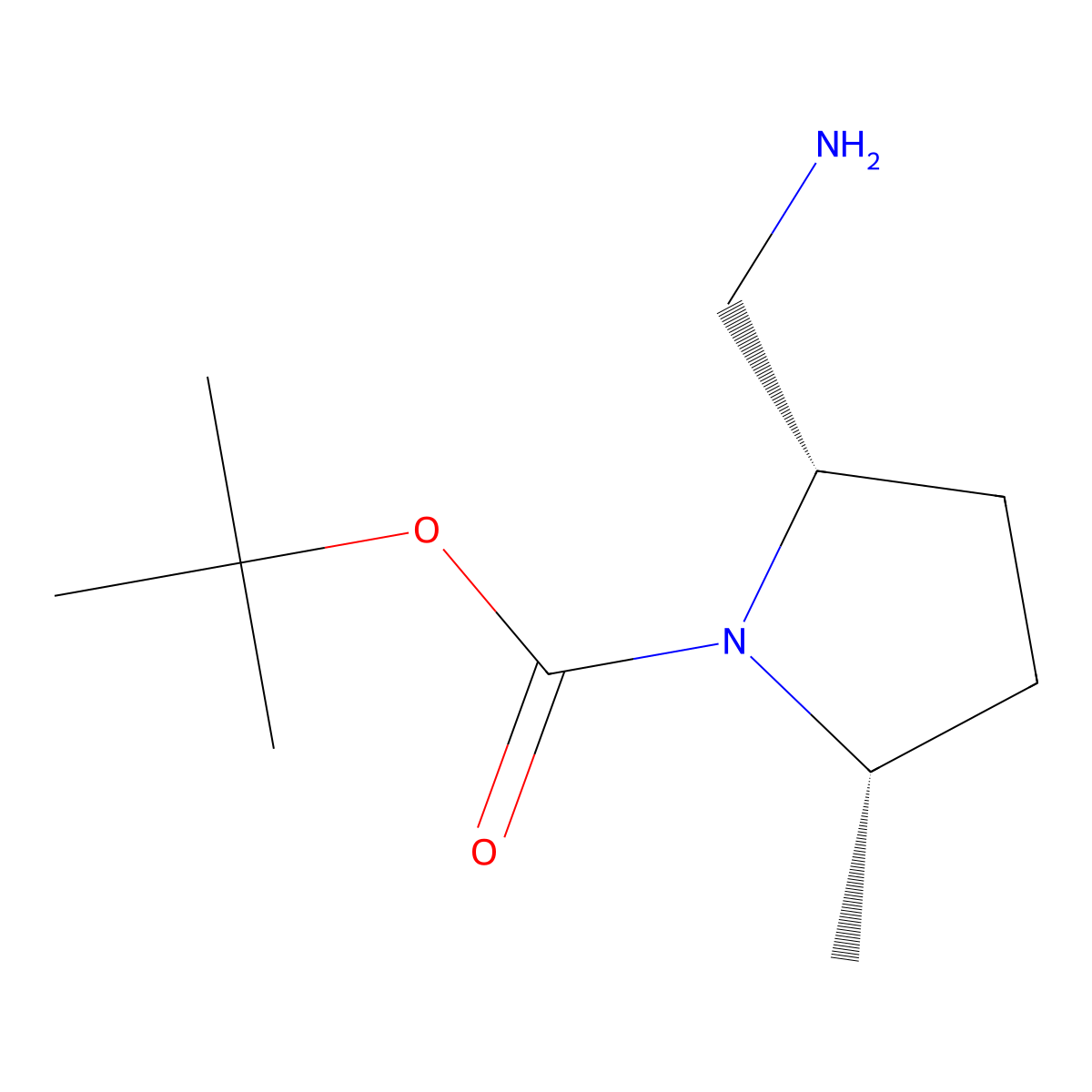 tert-butyl (2S,5S)-2-(aminomethyl)-5-methylpyrrolidine-1-carboxylate molecular structure, CAS 3059083-73-4