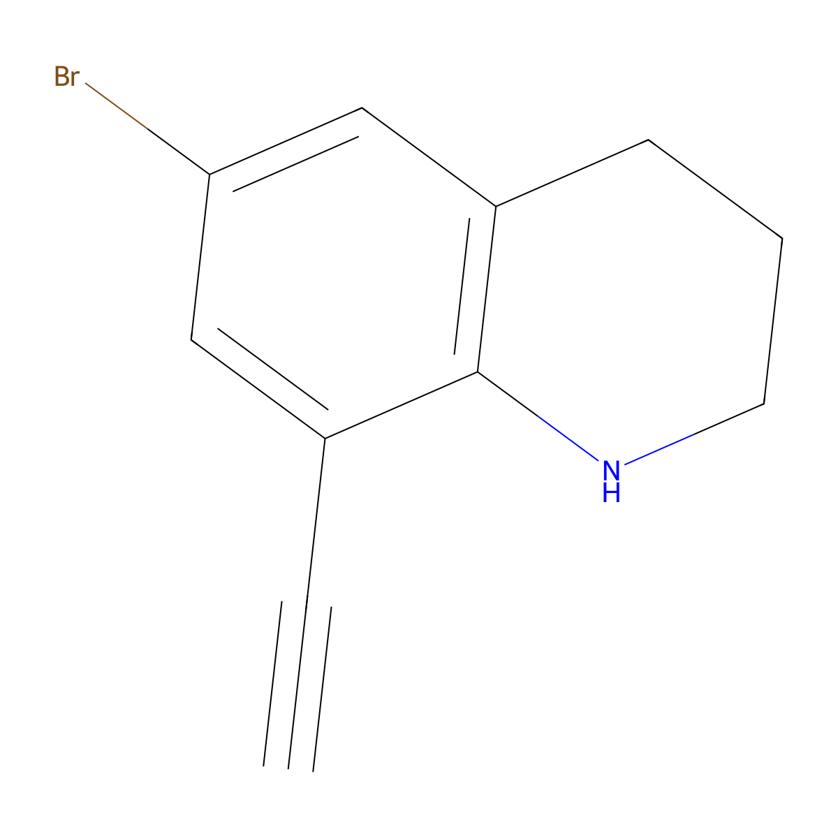 6-Bromo-8-ethynyl-1,2,3,4-tetrahydroquinoline molecular structure, CAS 3059212-11-9