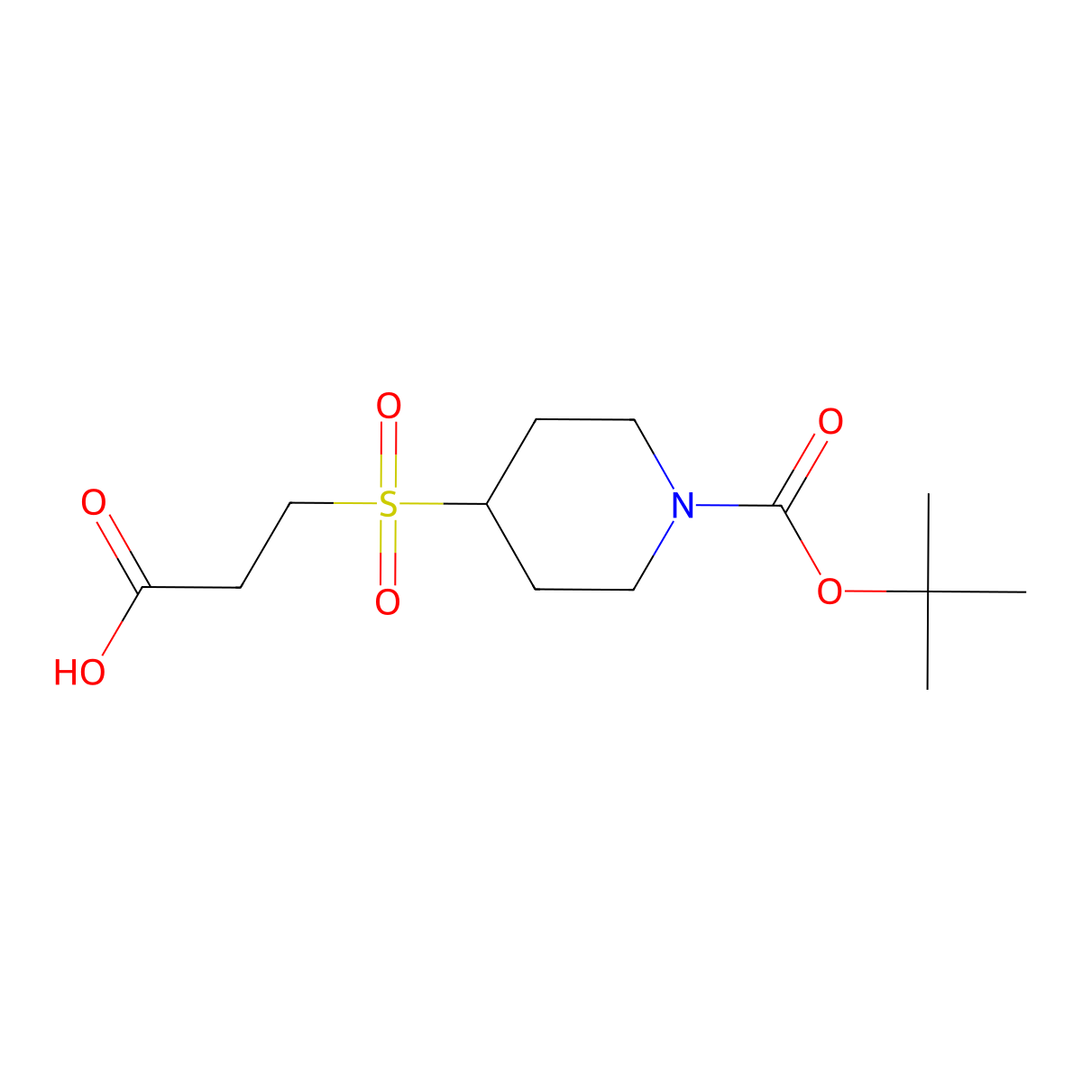 3-({1-[(Tert-butoxy)carbonyl]piperidin-4-yl}sulfonyl)propanoic acid molecular structure, CAS 3059218-47-9
