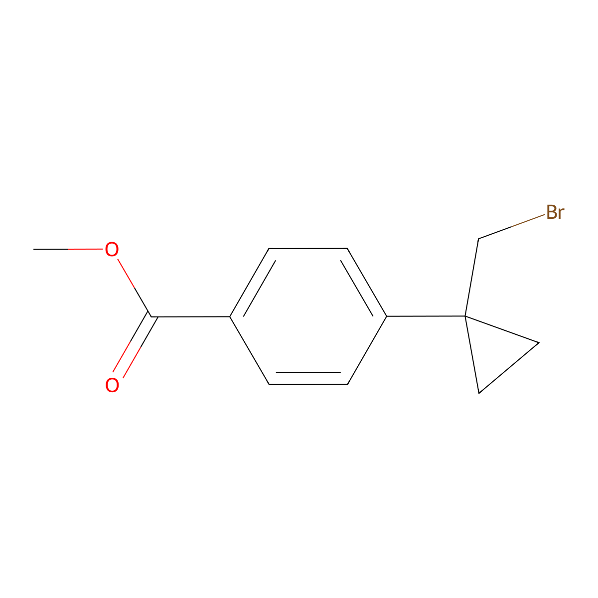 Methyl 4-[1-(bromomethyl)cyclopropyl]benzoate molecular structure, CAS 3059221-37-0