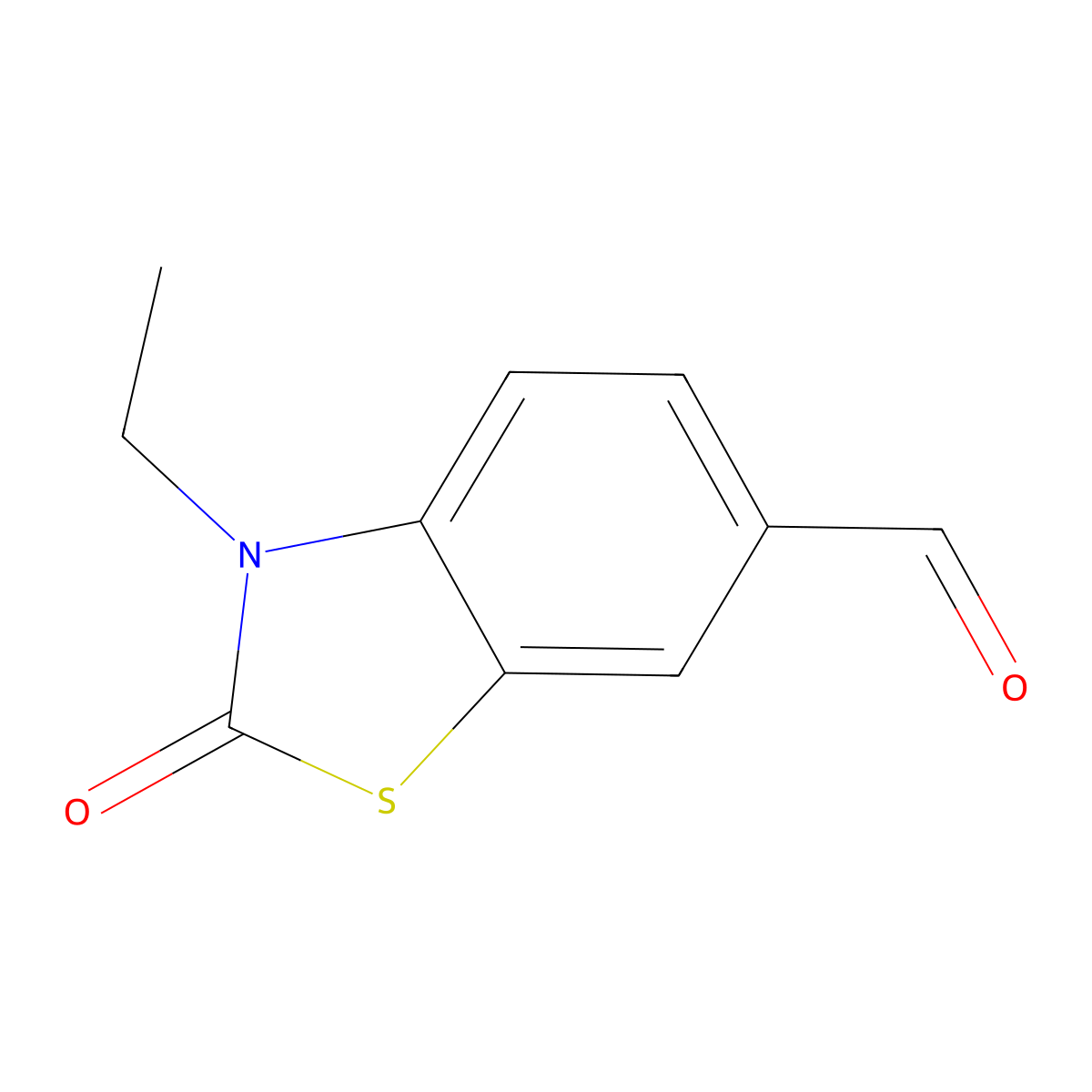 3-Ethyl-2-oxo-2,3-dihydro-1,3-benzothiazole-6-carbaldehyde molecular structure, CAS 3059222-52-2