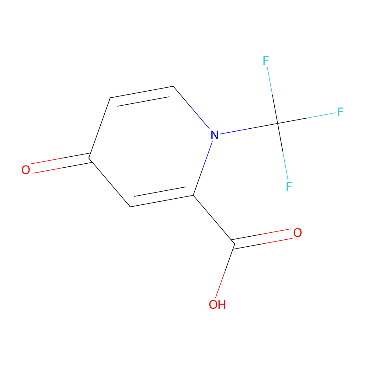 4-Oxo-1-(trifluoromethyl)-1,4-dihydropyridine-2-carboxylic acid molecular structure, CAS 3059227-59-4