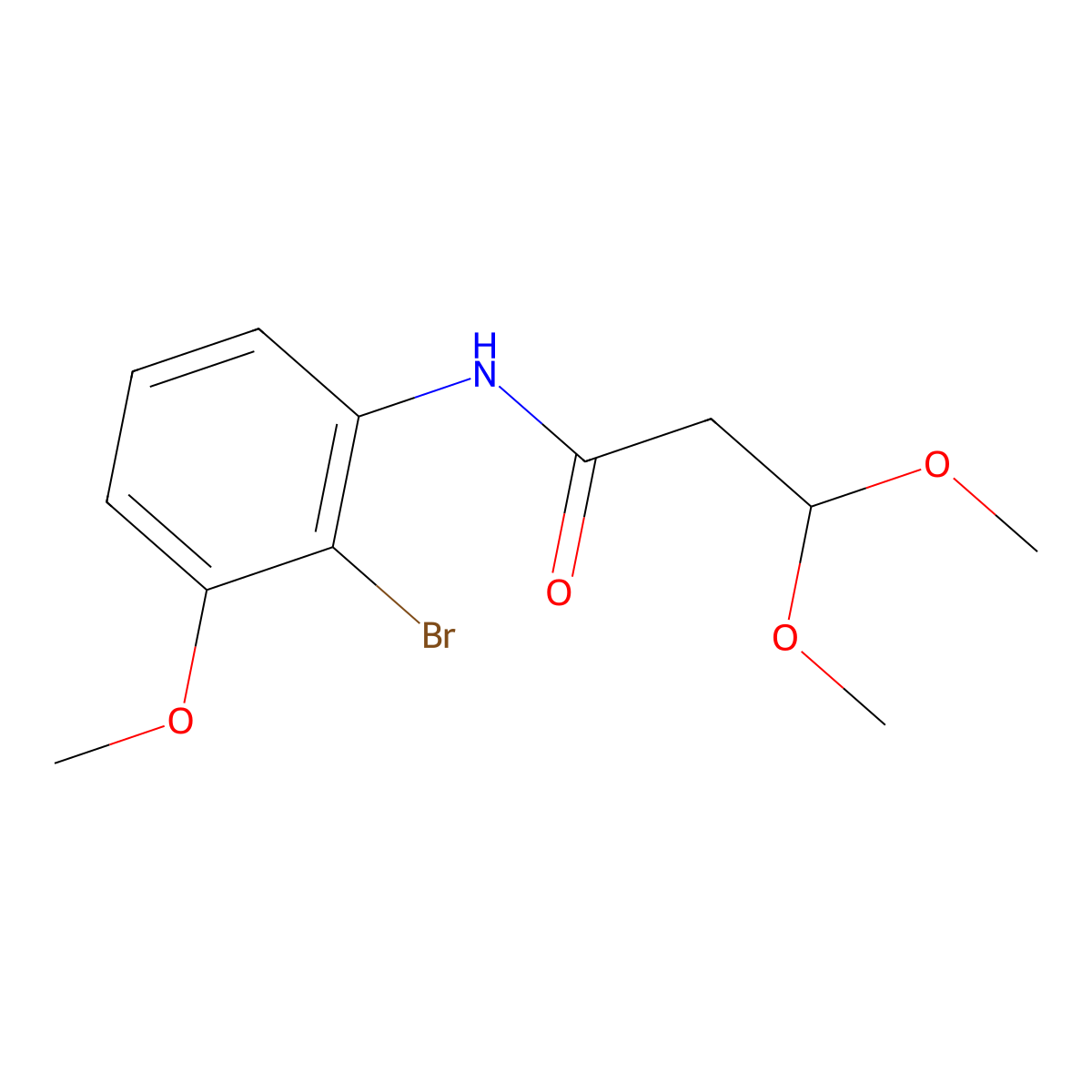 N-(2-bromo-3-methoxyphenyl)-3,3-dimethoxypropanamide molecular structure, CAS 3059385-96-2