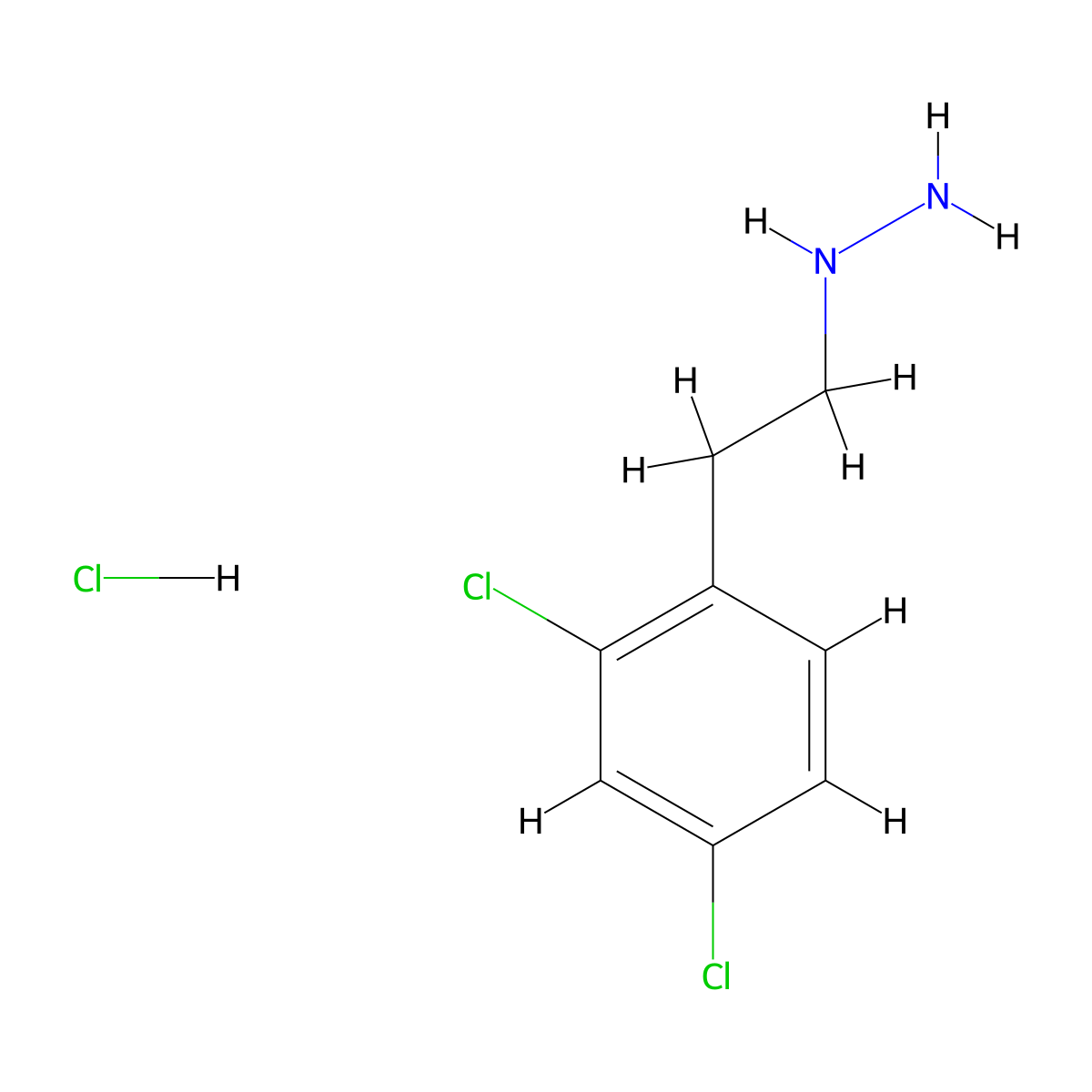 1-(2,4-Dichlorophenethyl)hydrazine hydrochloride molecular structure, CAS 30595-57-4