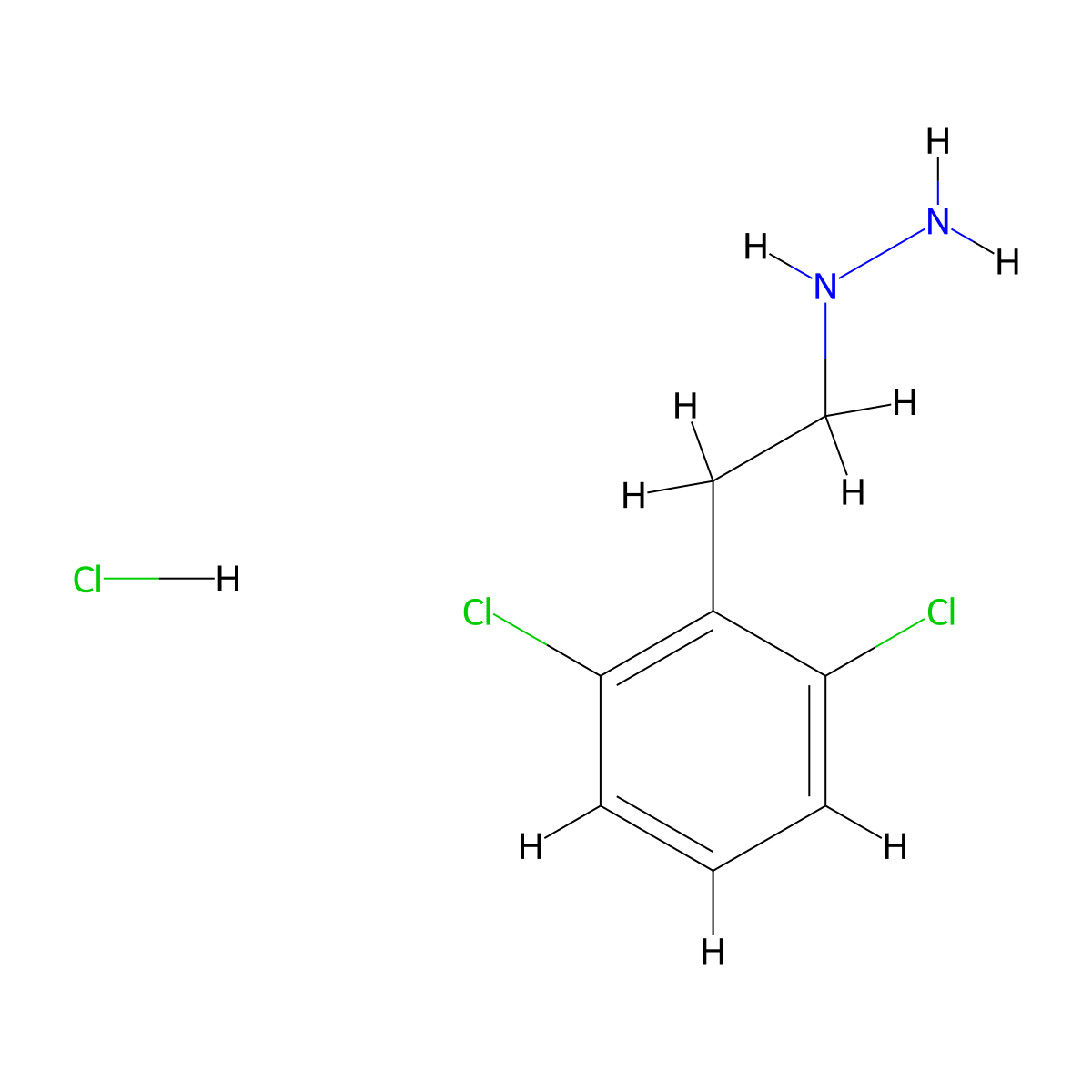 (2,6-Dichlorophenethyl)hydrazine hydrochloride molecular structure, CAS 30595-58-5