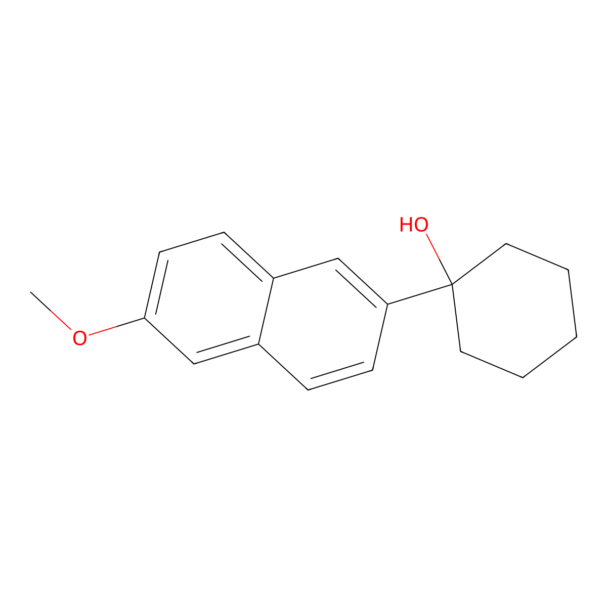 1-(6-Methoxynaphthalen-2-yl)cyclohexanol molecular structure, CAS 30597-21-8