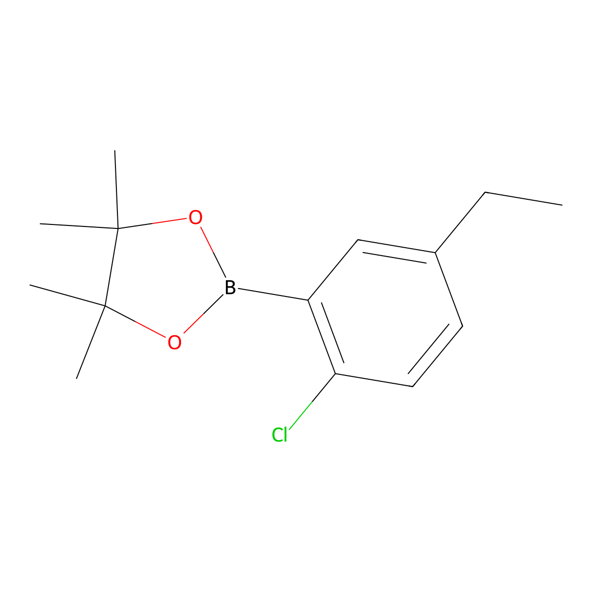 2-(2-Chloro-5-ethylphenyl)-4,4,5,5-tetramethyl-1,3,2-dioxaborolane molecular structure, CAS 3059864-04-6