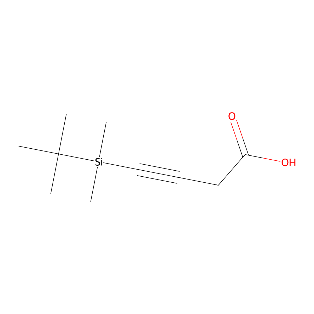 4-(Tert-butyldimethylsilyl)but-3-ynoic acid molecular structure, CAS 3059891-73-2