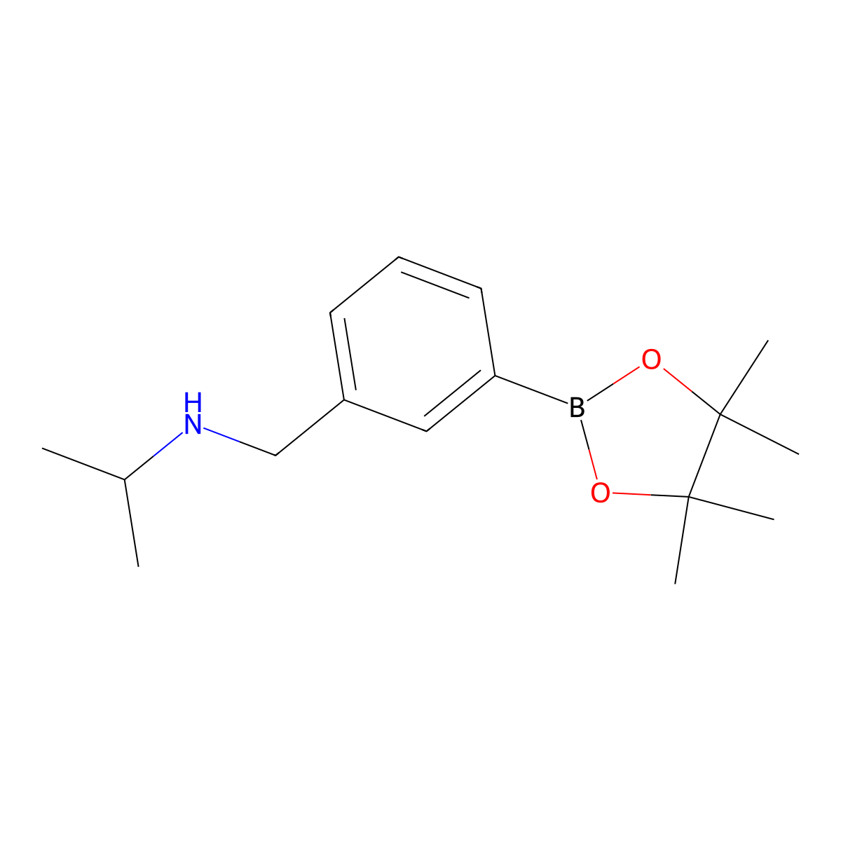 N-(3-(4,4,5,5-tetramethyl-1,3,2-dioxaborolan-2-yl)benzyl)propan-2-amine molecular structure, CAS 3059984-71-0