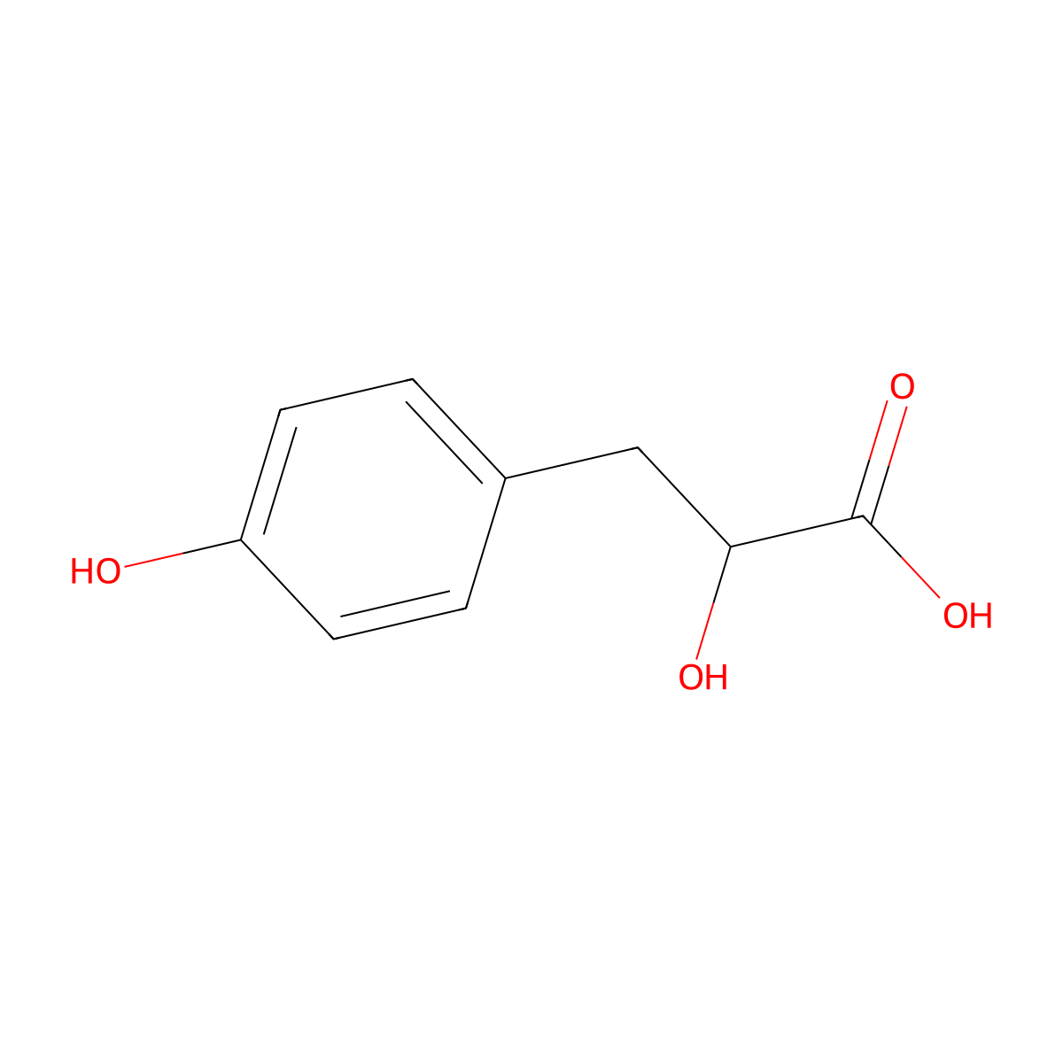(+-)-3-(4-Hydroxyphenyl)lactic acid molecular structure, CAS 306-23-0