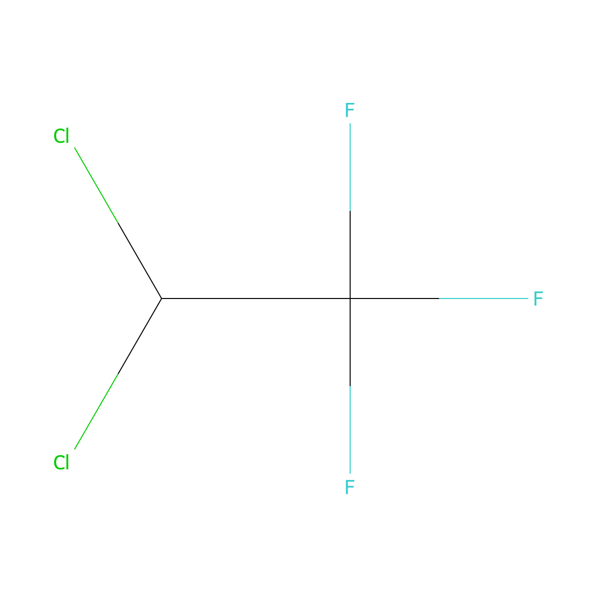 2,2-Dichloro-1,1,1-trifluoroethane molecular structure, CAS 306-83-2