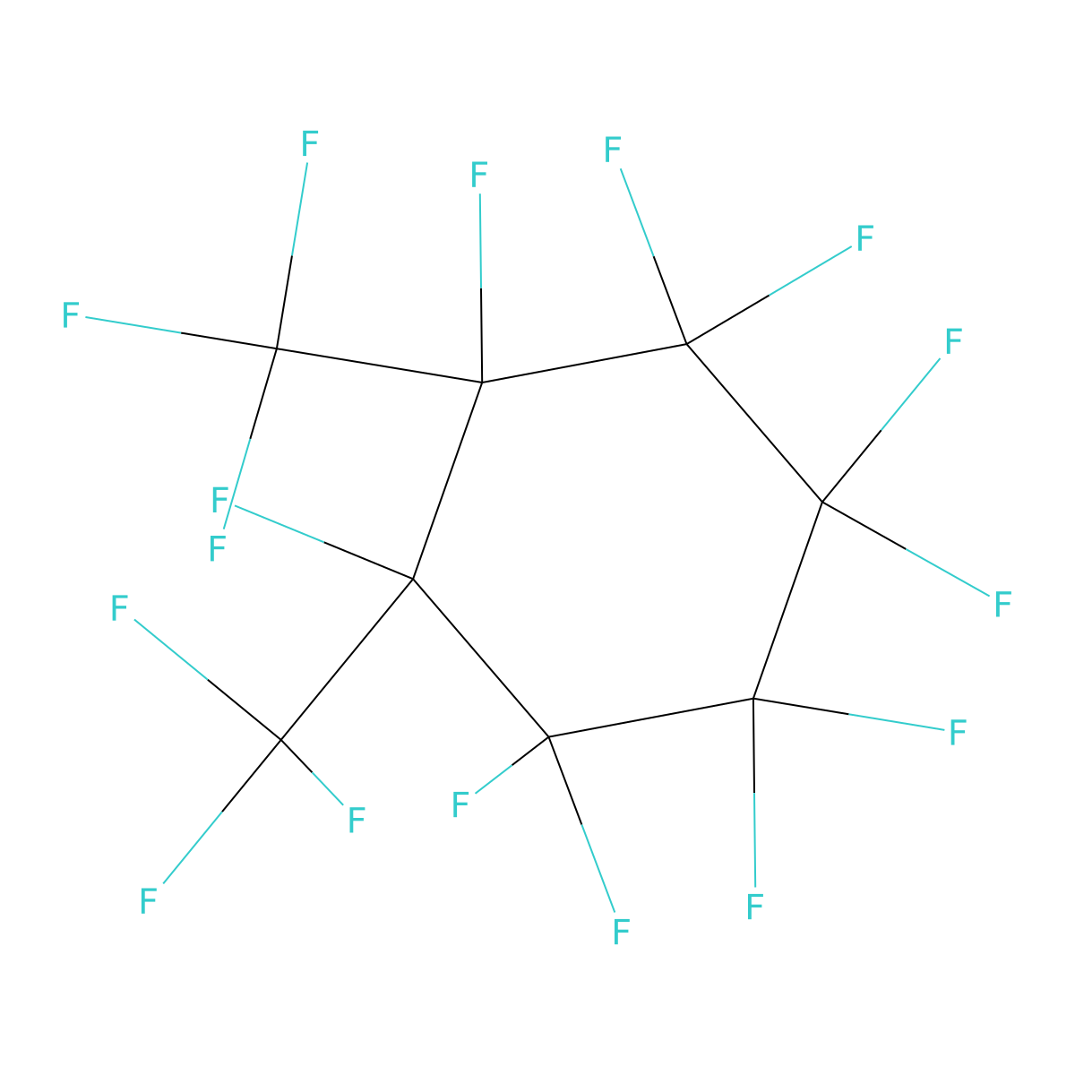 Perfluoro-1,2-dimethylcyclohexane molecular structure, CAS 306-98-9
