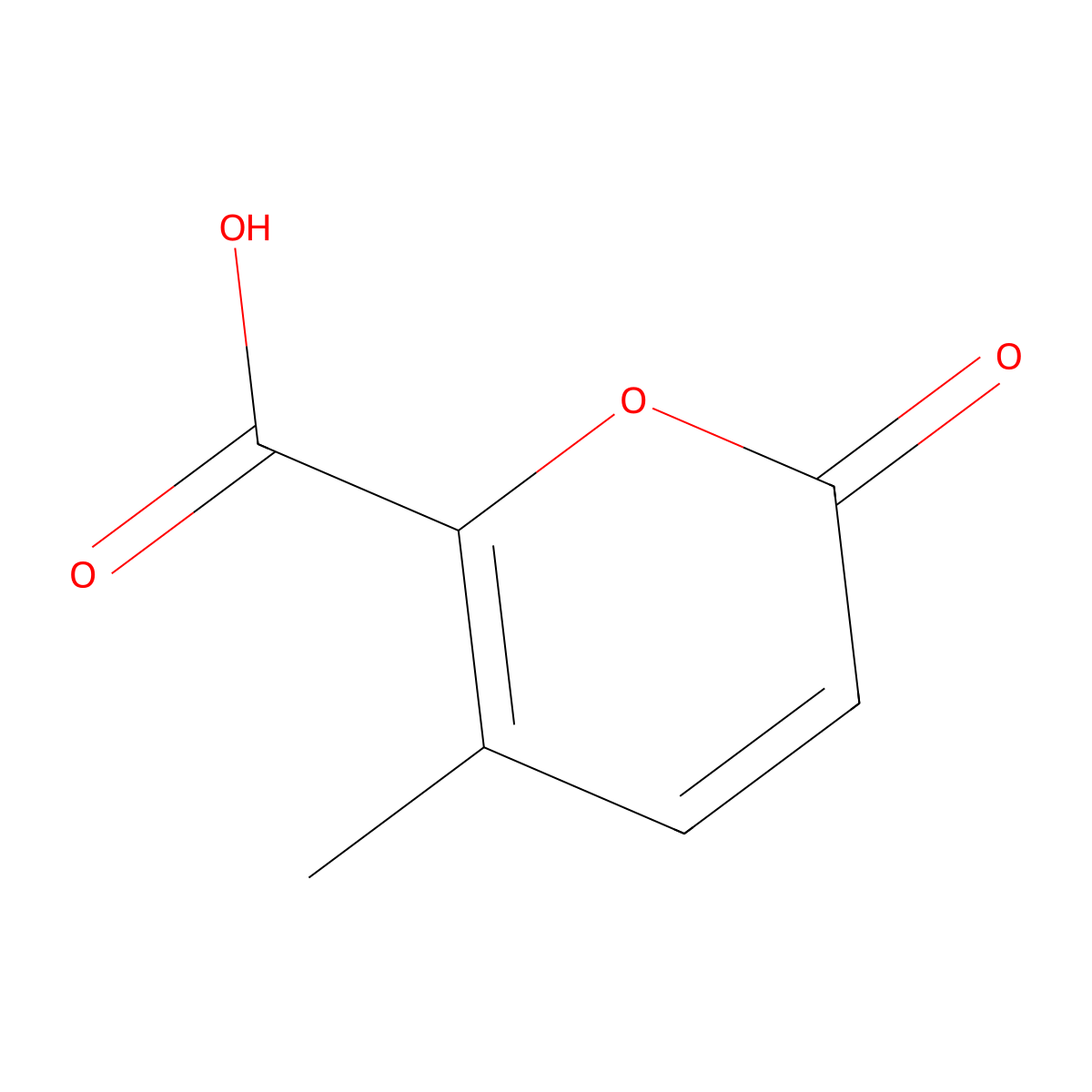 5-Methyl-2-oxo-2H-pyran-6-carboxylic acid molecular structure, CAS 3060-42-2