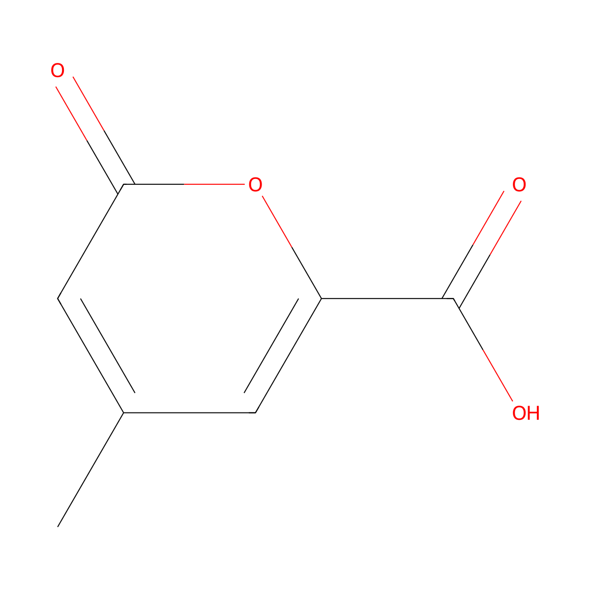 4-methyl-2-oxo-2H-pyran-6-carboxylic acid molecular structure, CAS 3060-69-3