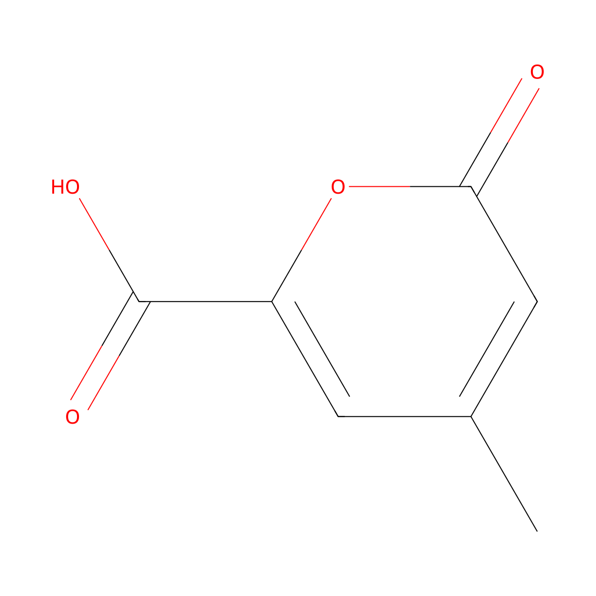 4-methyl-2-oxo-2H-pyran-6-carboxylic acid molecular structure, CAS 3060-69-3