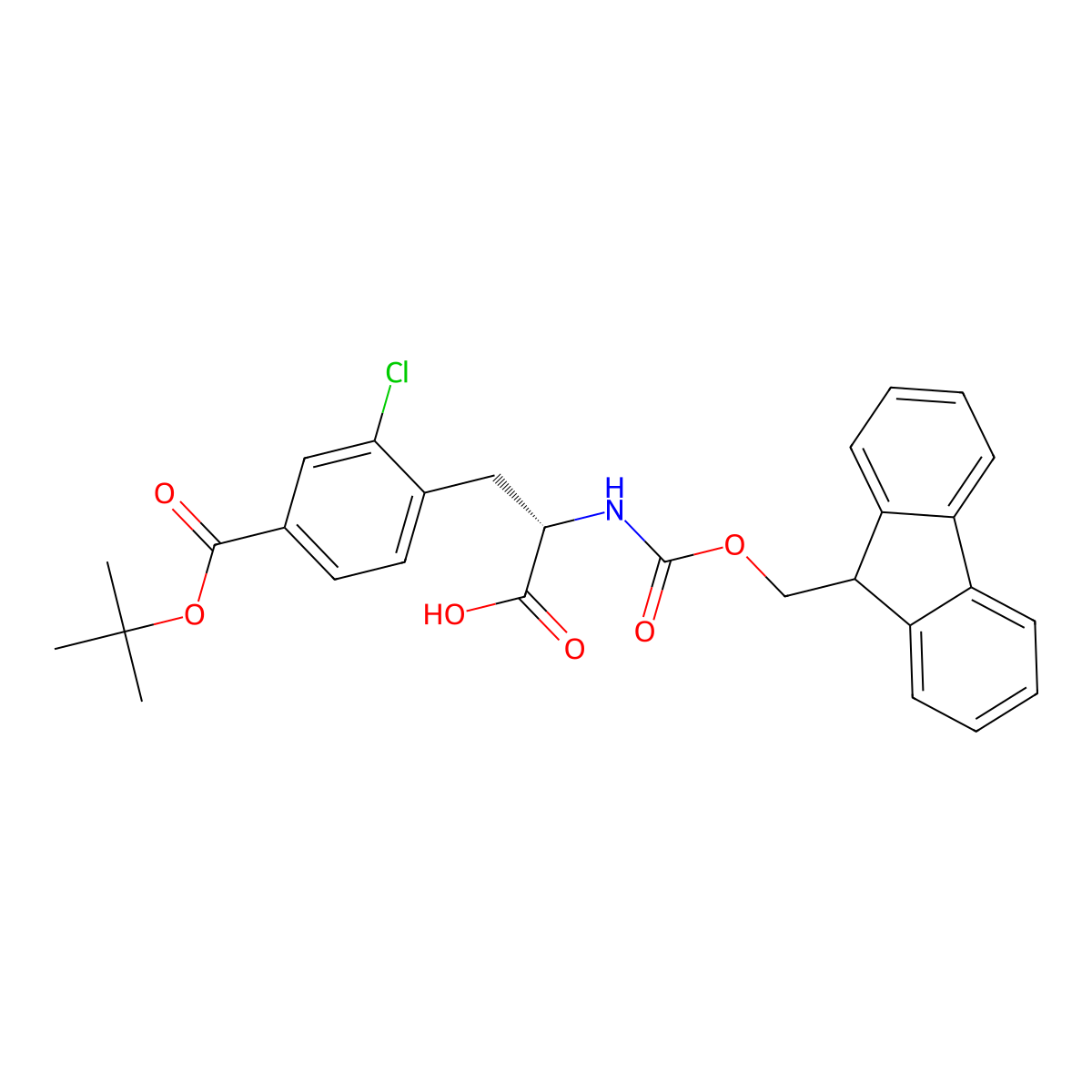 (2S)-3-{4-[(tert-butoxy)carbonyl]-2-chlorophenyl}-2-({[(9H-fluoren-9-yl)methoxy]carbonyl}amino)propanoic acid molecular structure, CAS 3060081-18-4