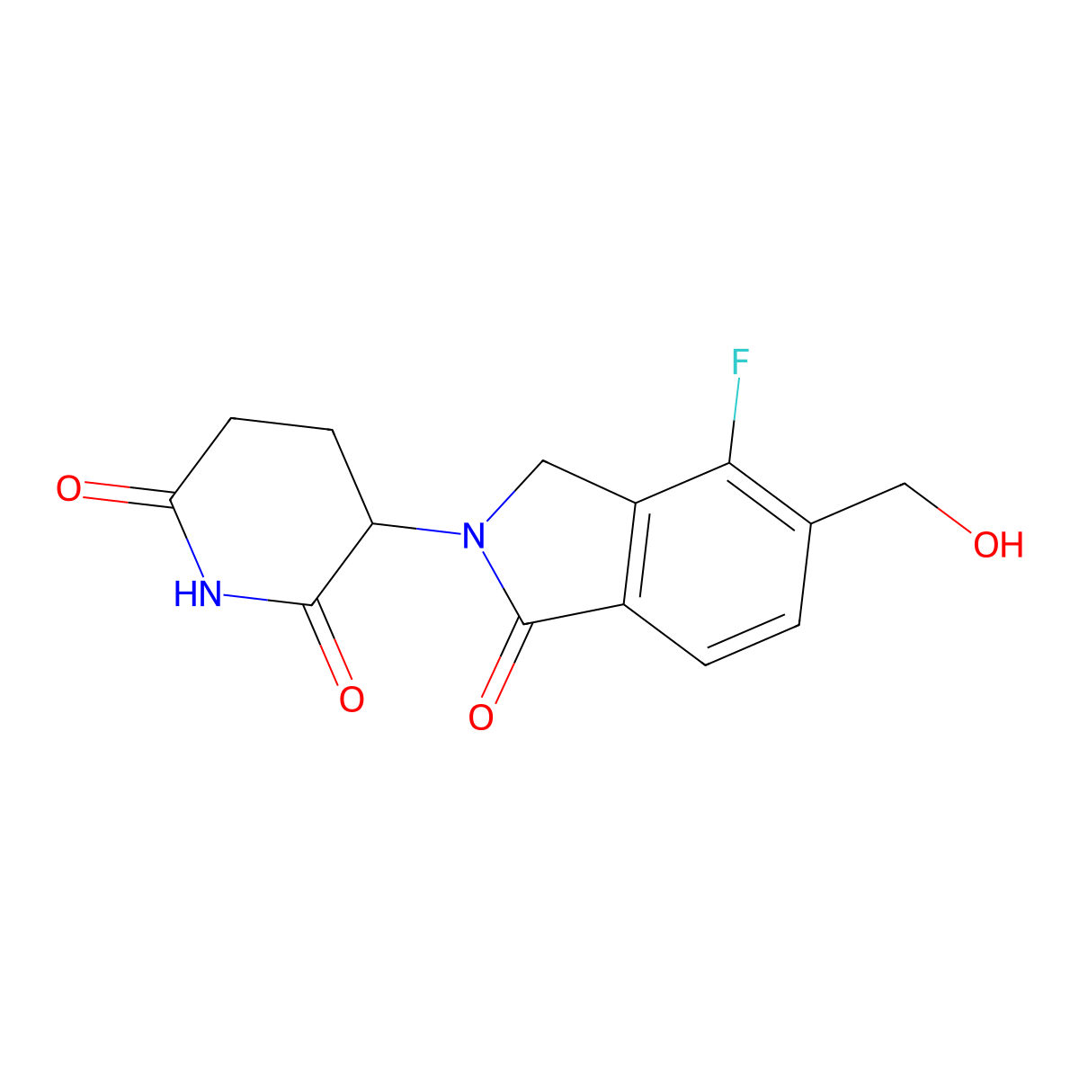 3-(4-Fluoro-5-(hydroxymethyl)-1-oxoisoindolin-2-yl)piperidine-2,6-dione molecular structure, CAS 3060112-08-2