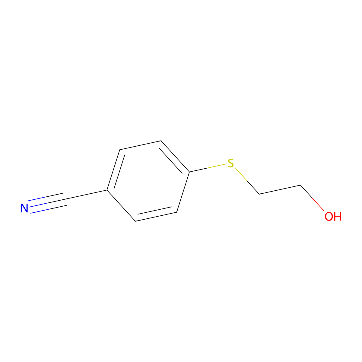 4-[(2-hydroxyethyl)thio]Benzonitrile molecular structure, CAS 30609-80-4