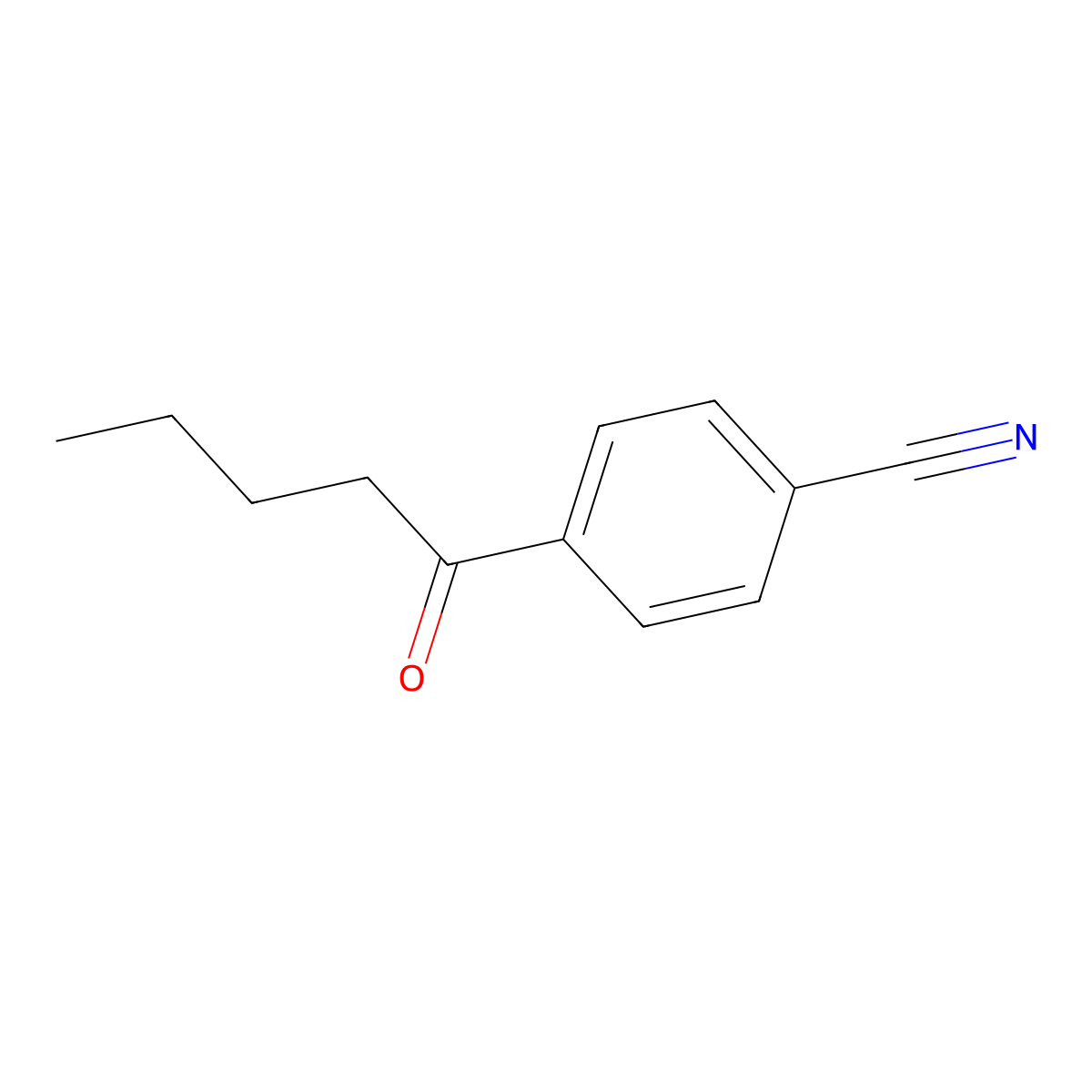 Benzonitrile, 4-(1-oxopentyl)- molecular structure, CAS 30611-20-2