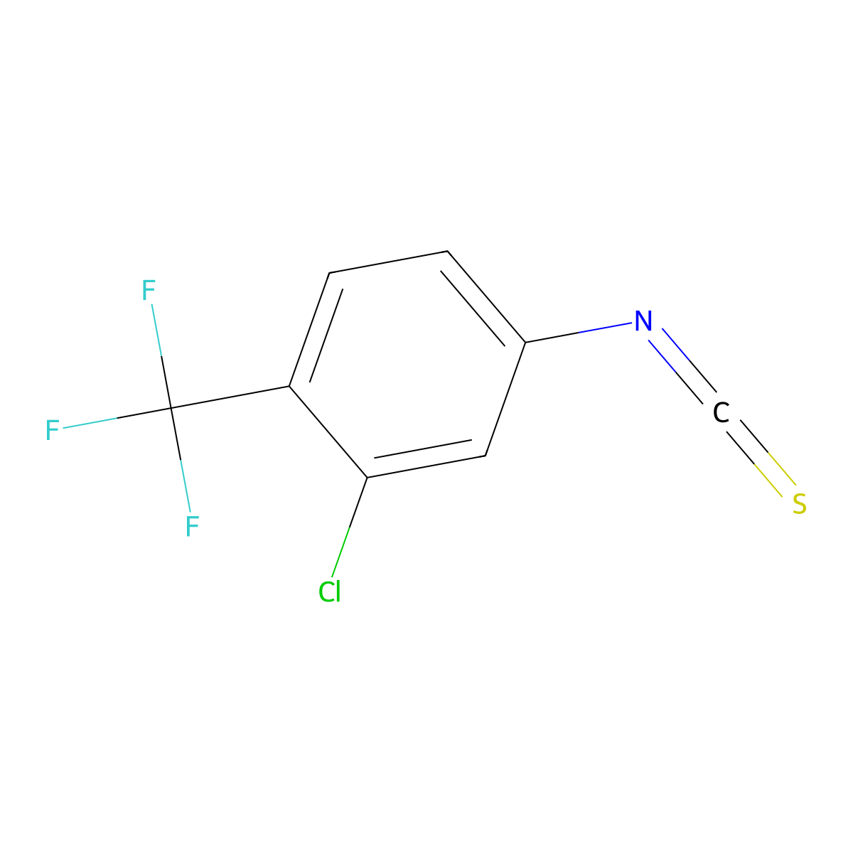 2-Chloro-4-isothiocyanato-1-(trifluoromethyl)benzene molecular structure, CAS 30613-71-9