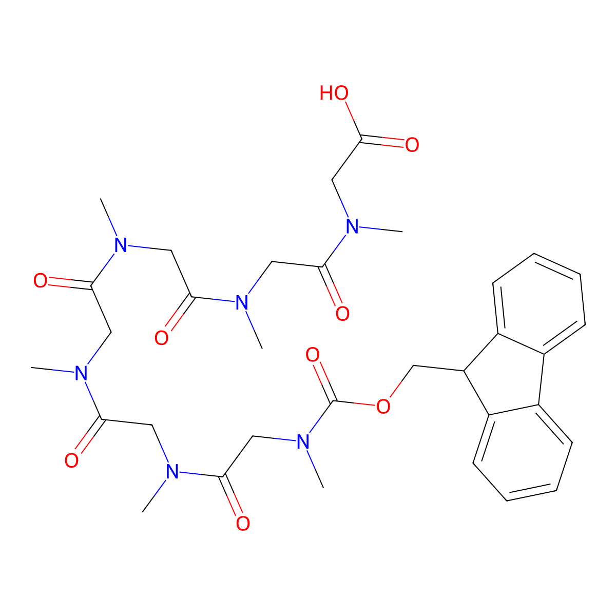 Fmoc-(Sar)6-OH molecular structure, CAS 3061438-88-5